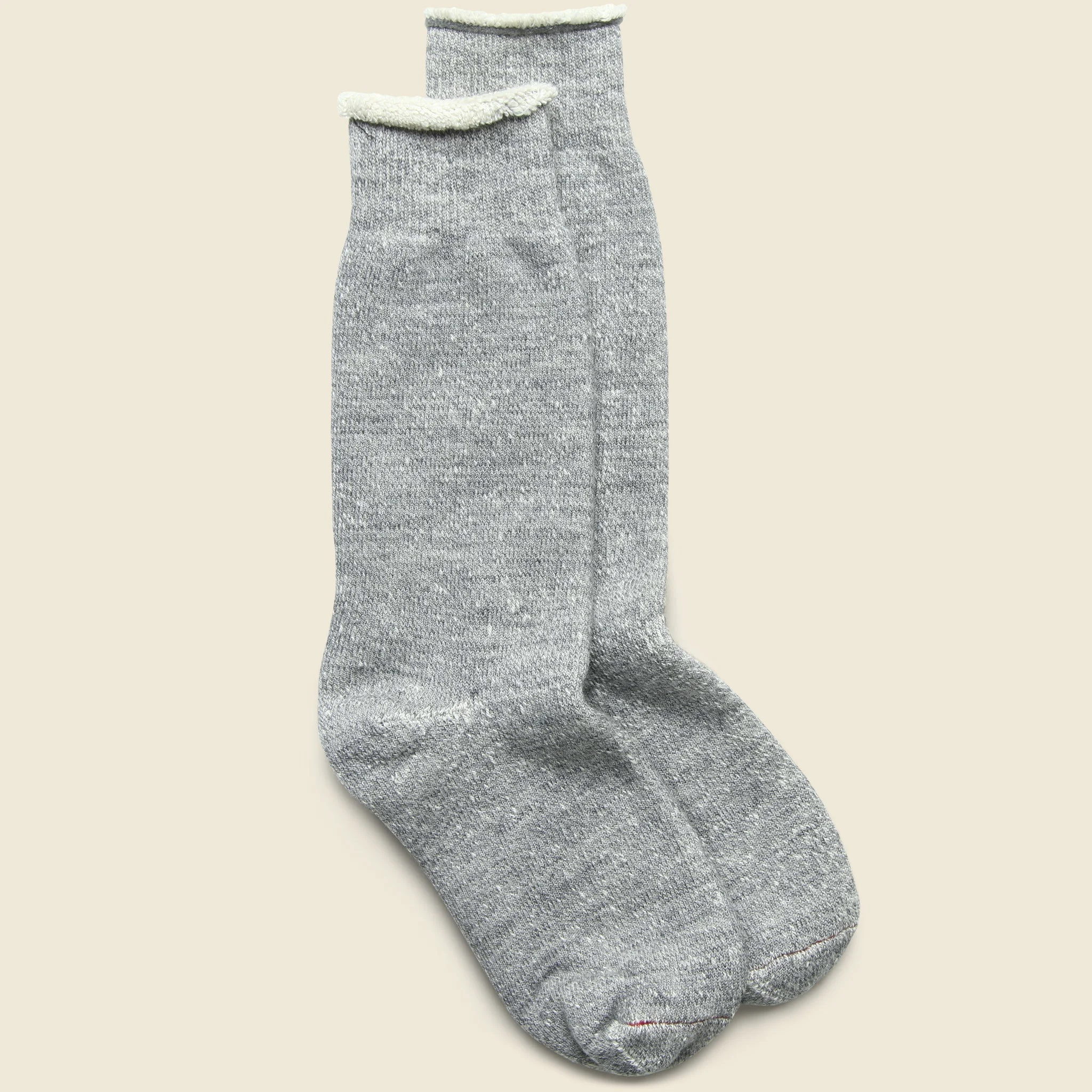 Merino Wool Double Face Crew Sock - Medium Gray - 1