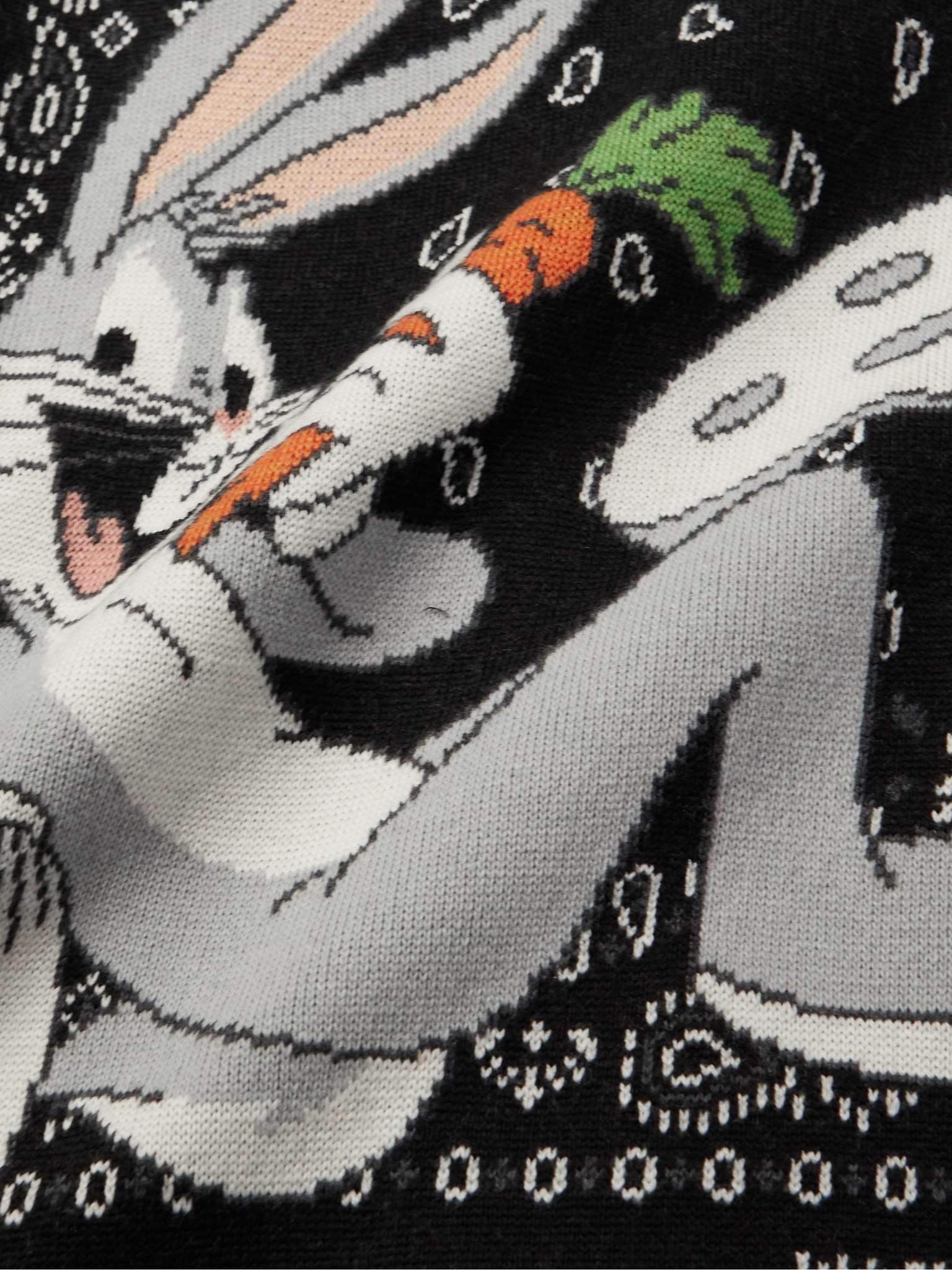 + Looney Tunes Fringed Wool-Jacquard Cardigan - 3