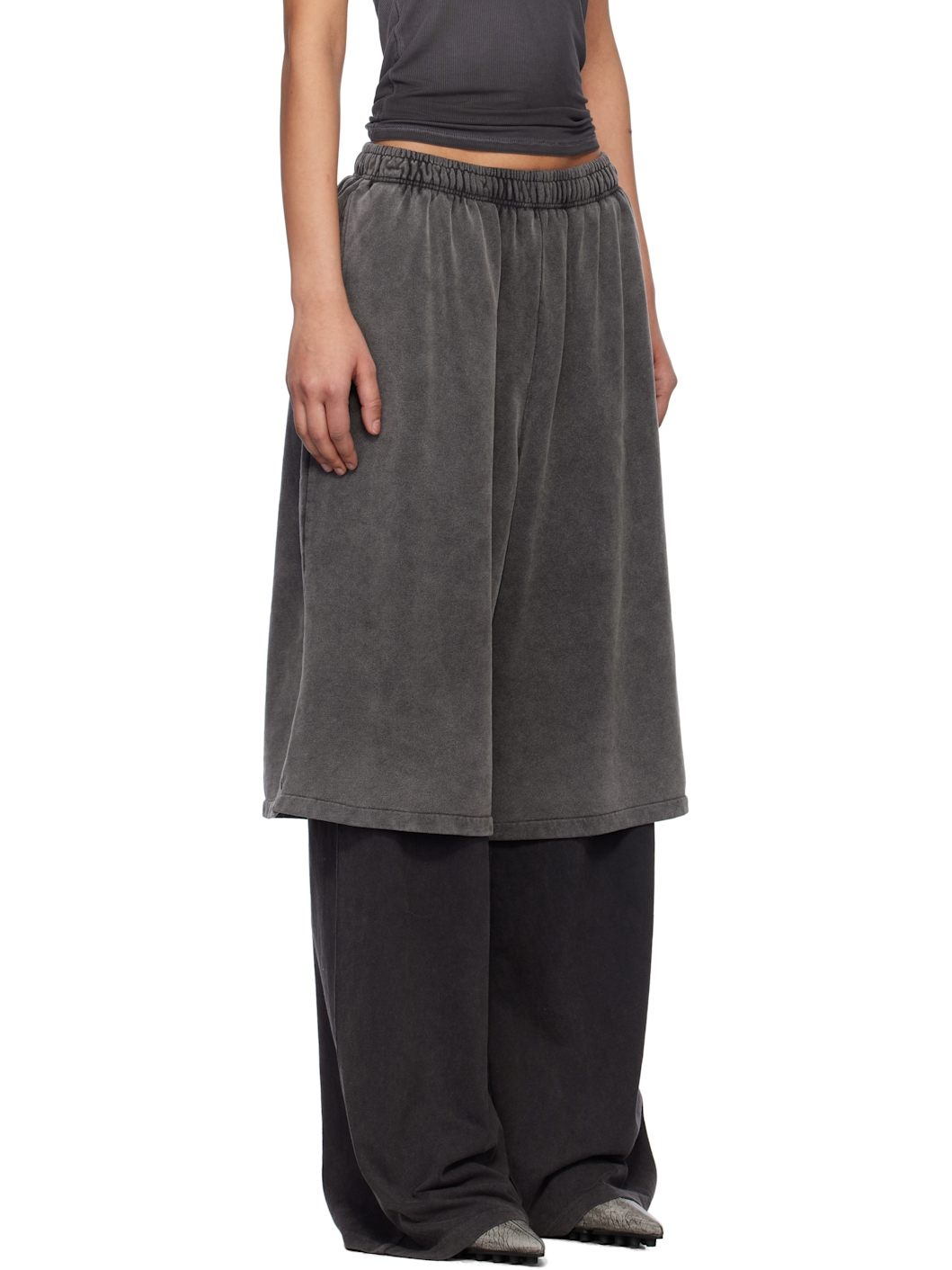 Gray Layered Lounge Pants - 2