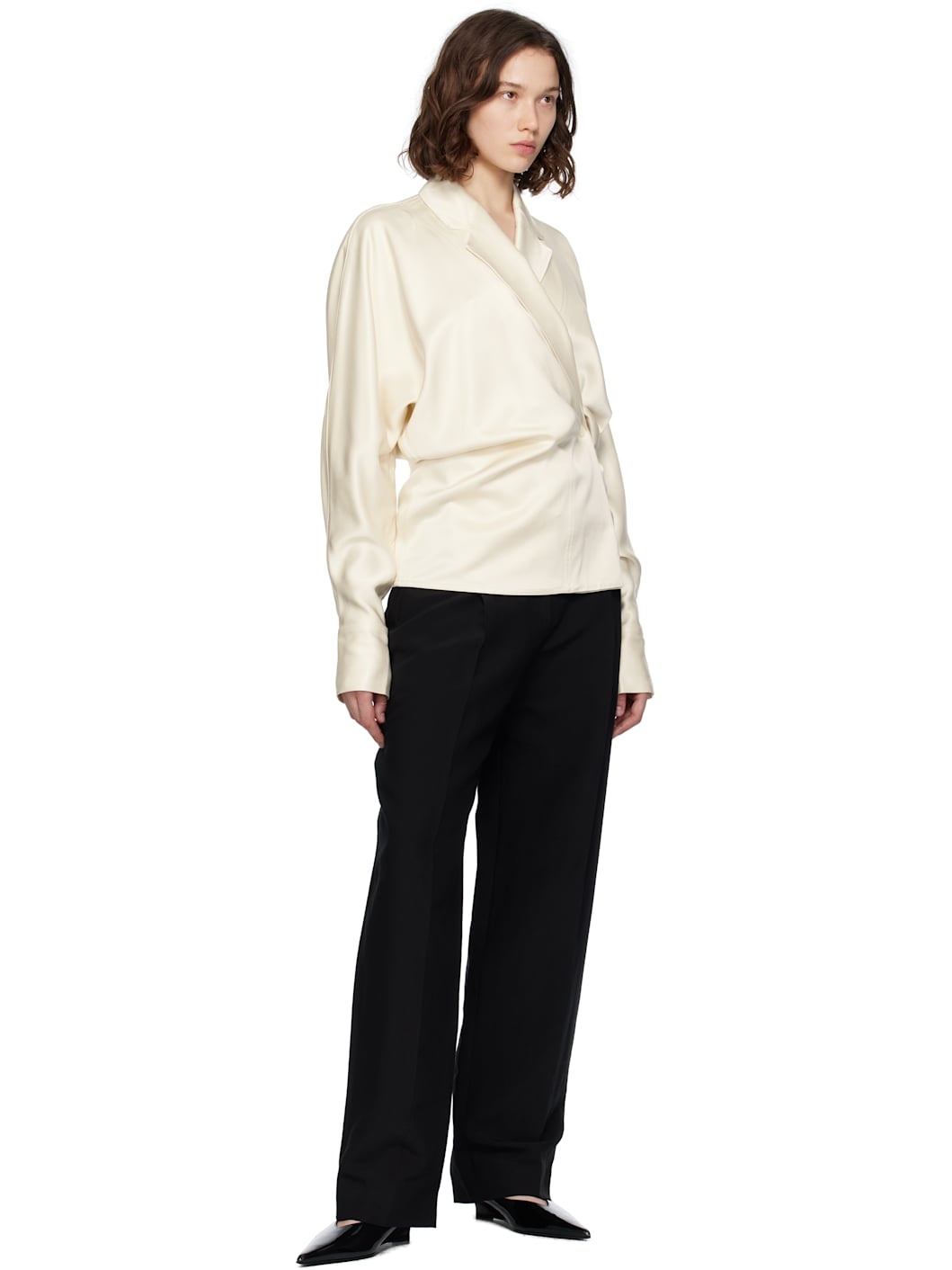 Off-White Wrap Blouse - 4