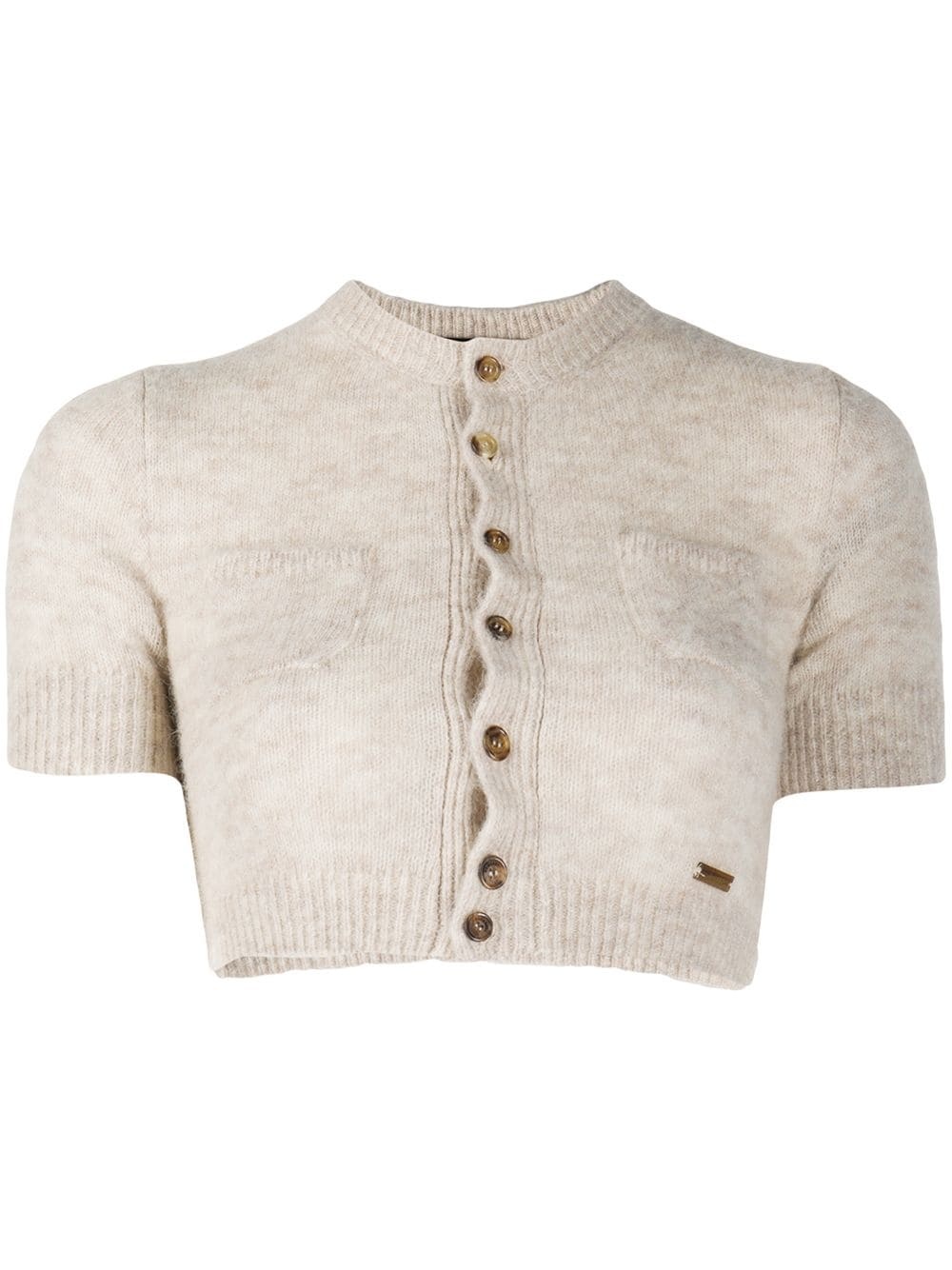 cropped knitted cardigan - 1