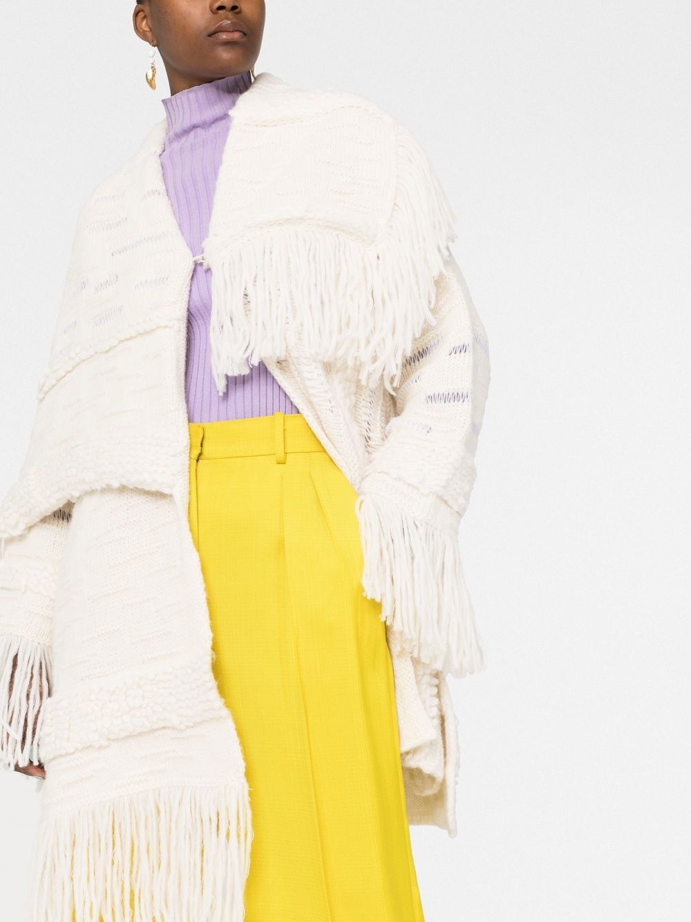asymmetric fringed cardi-coat - 3