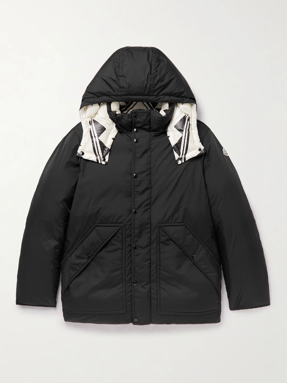 Hordelyme Reversible Printed Shell Hooded Down Jacket - 1