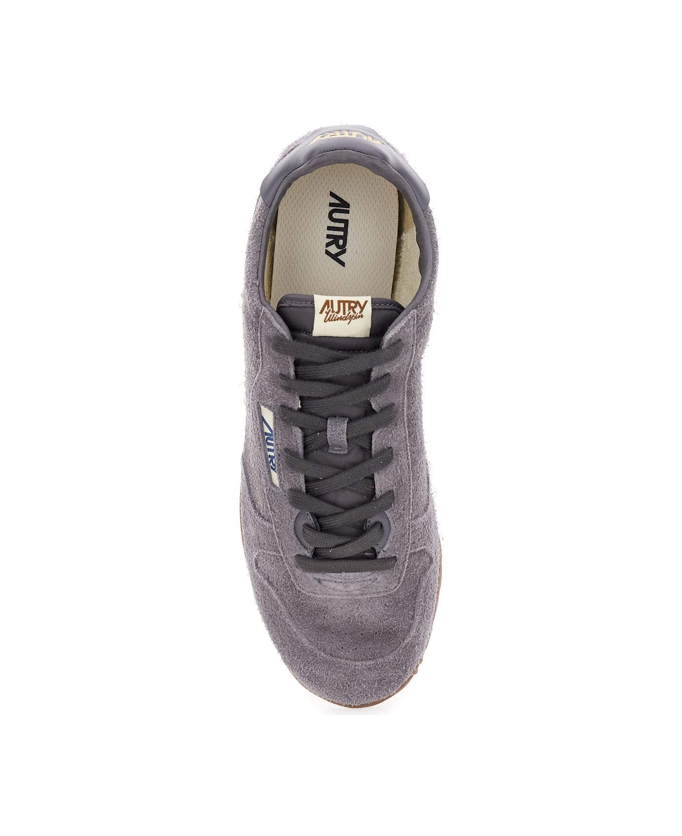 'windspin Low' Grey Sneaker With Logo On The Side And On The Heel In Suede Man - 4