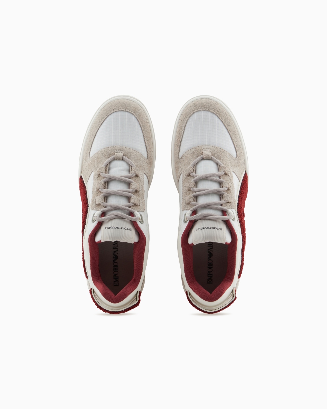 NYLON AND SUEDE SNEAKERS WITH A CONTRASTING OVERSIZED LOGO - 3