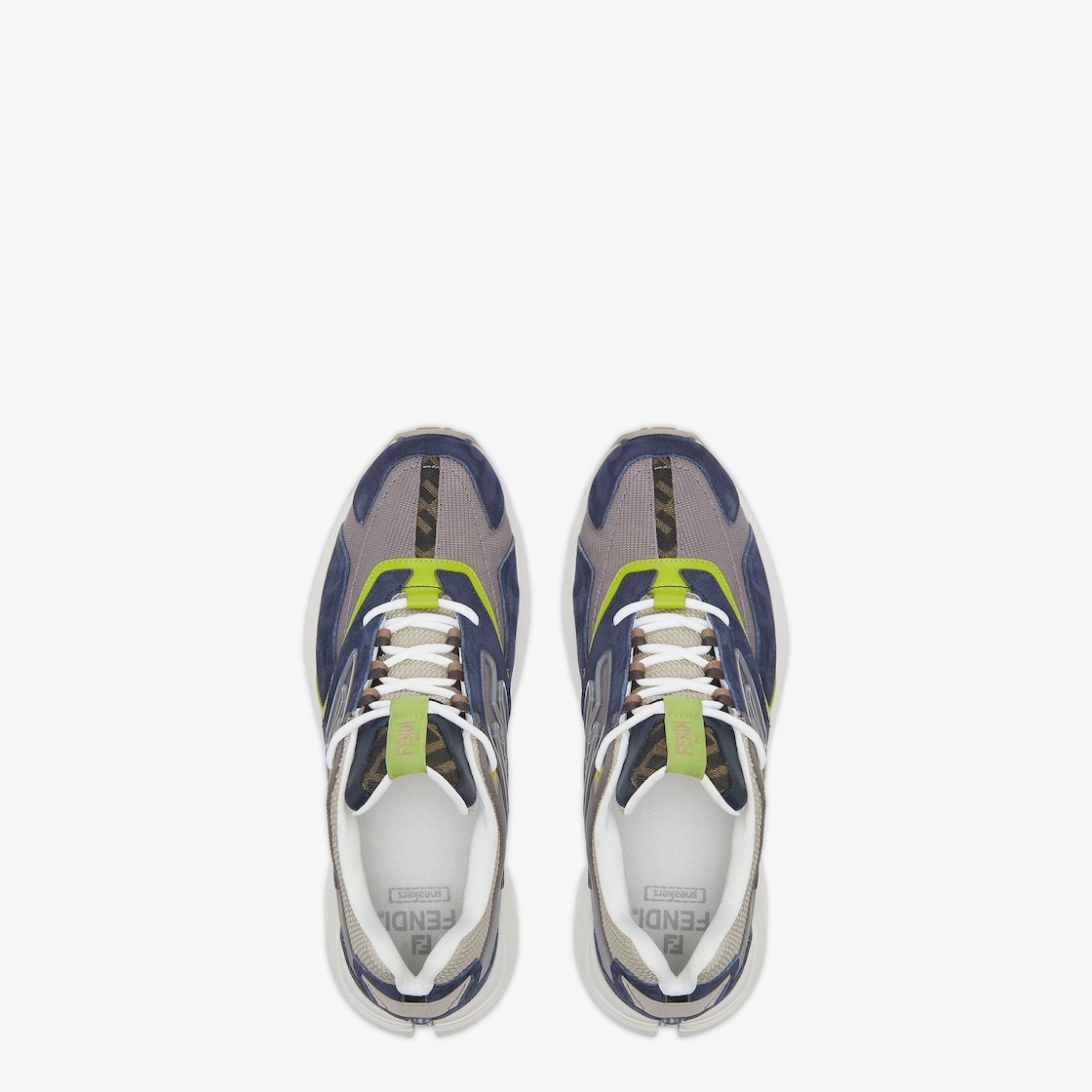 Blue nubuck leather low-tops - 4