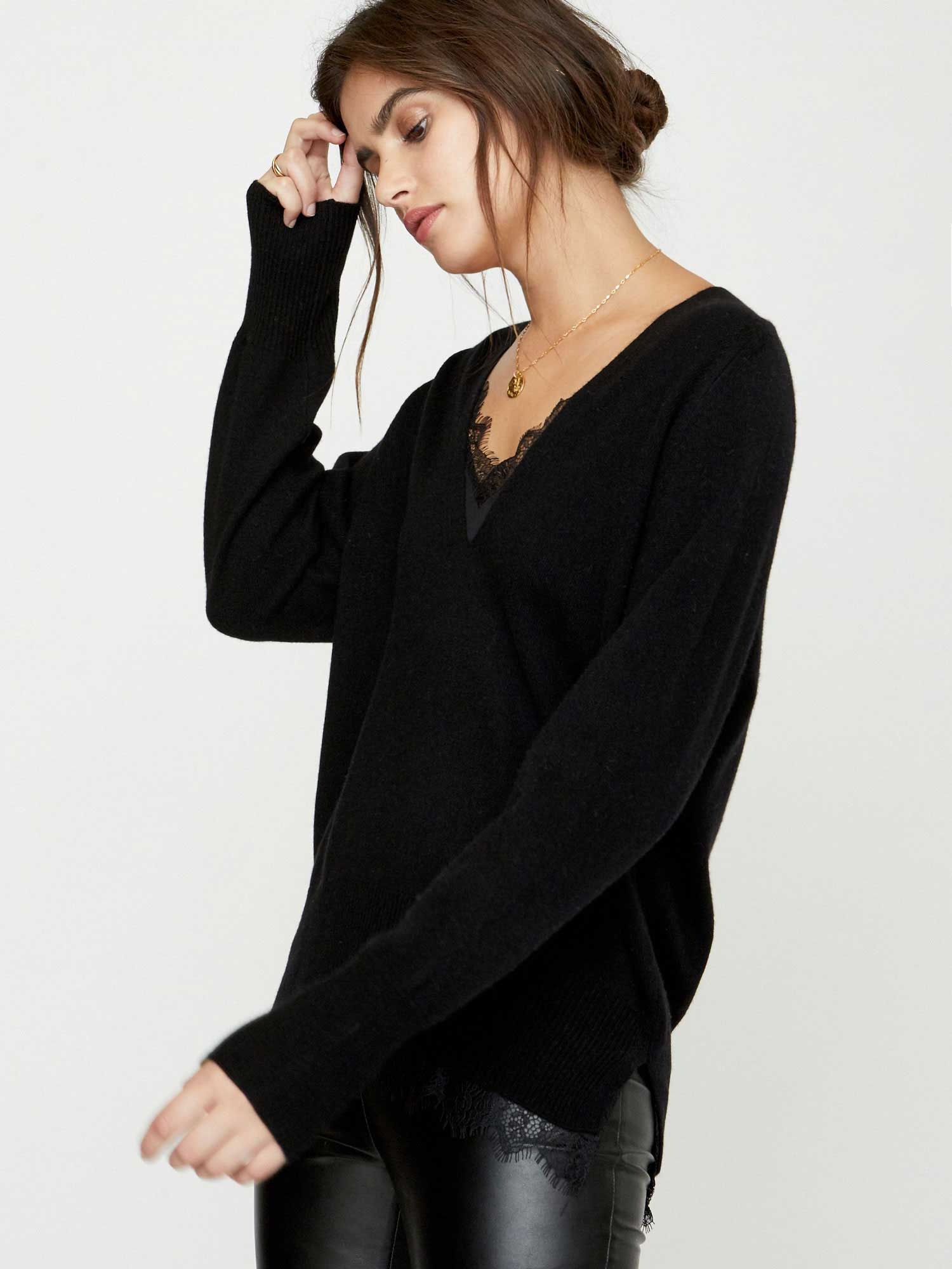 The Lace Vee Looker Pullover - 3