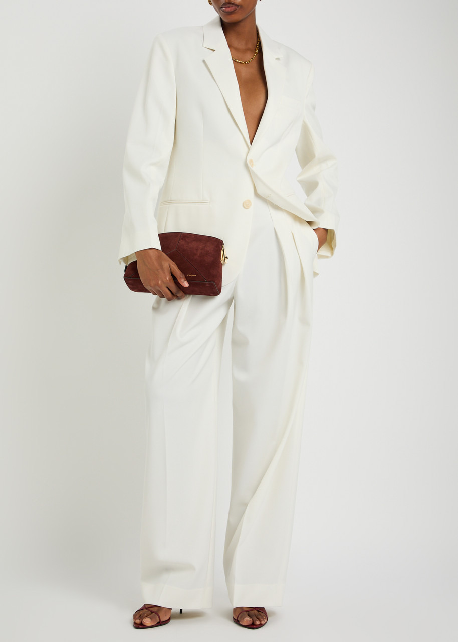 Victoria Beckham Pleated High-rise Wool-blend Trousers - 4