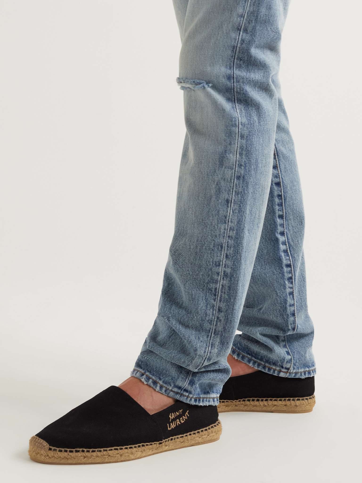 SAINT LAURENT Terence silk-shantung lace-up mules