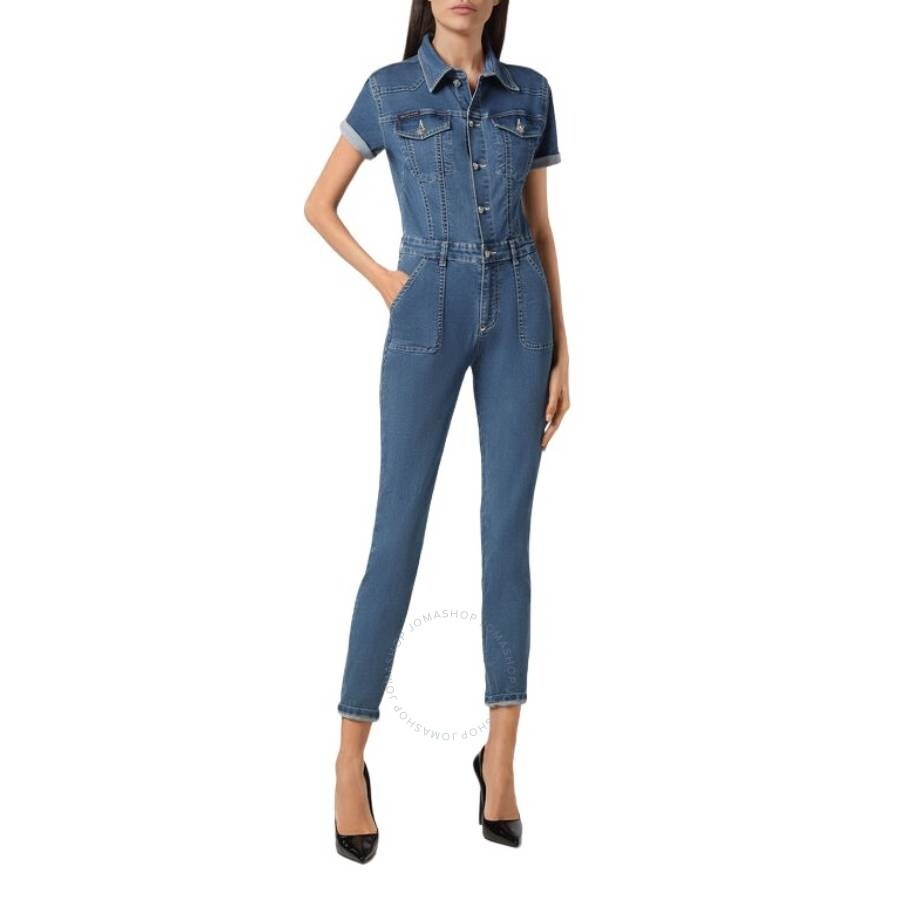 Philipp Plein Short Sleeve Denim Jumpsuit - 1