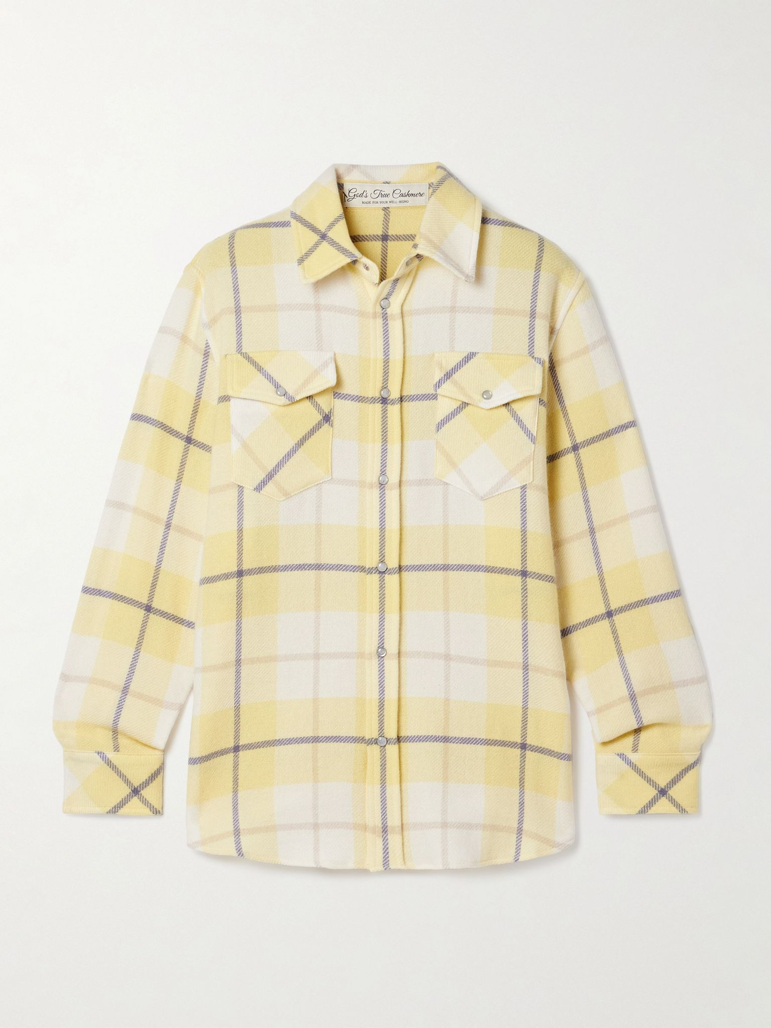 Dreamer checked cashmere shirt Yellow - 1