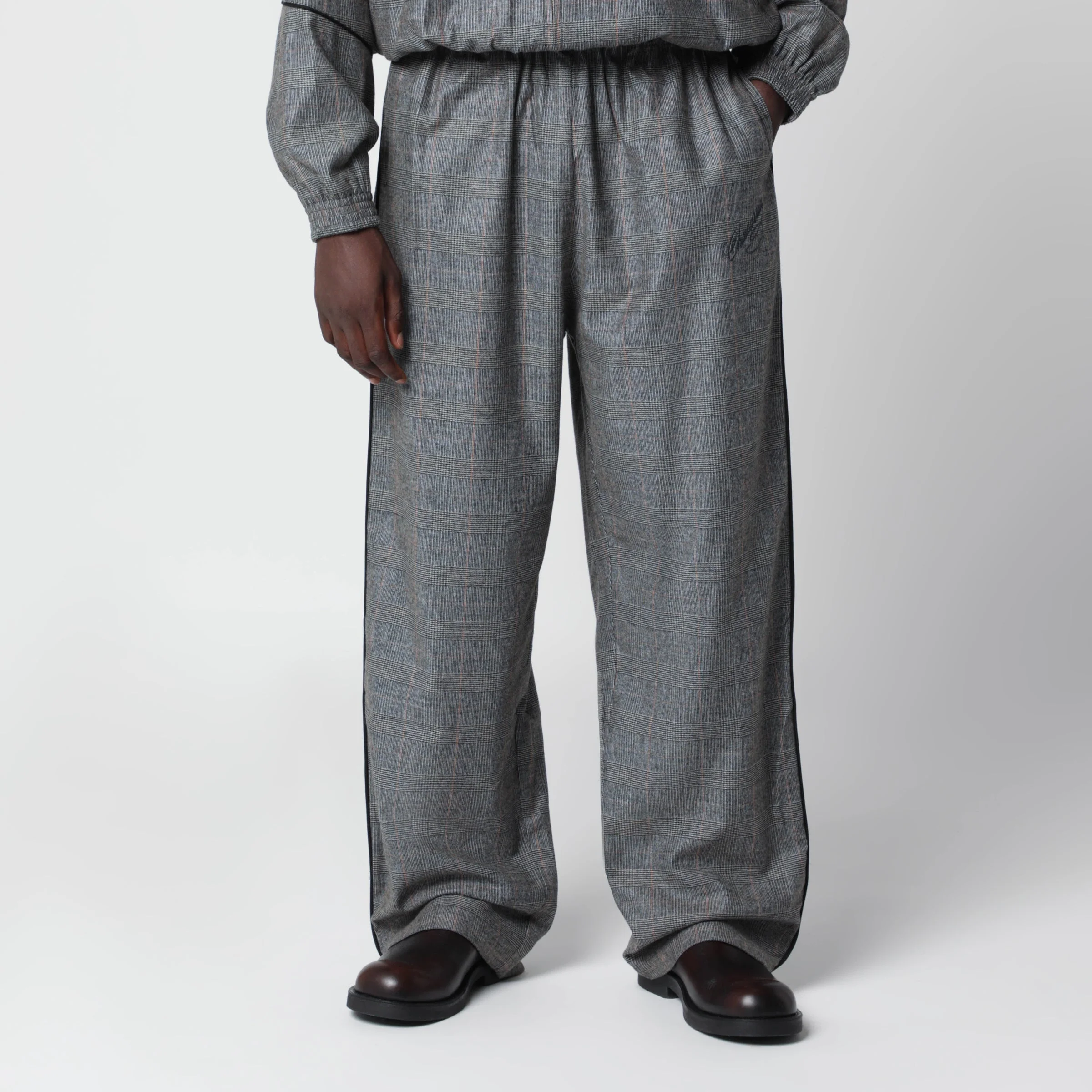 Ruff Rider Brown and Black Wool Blend Pants - 1