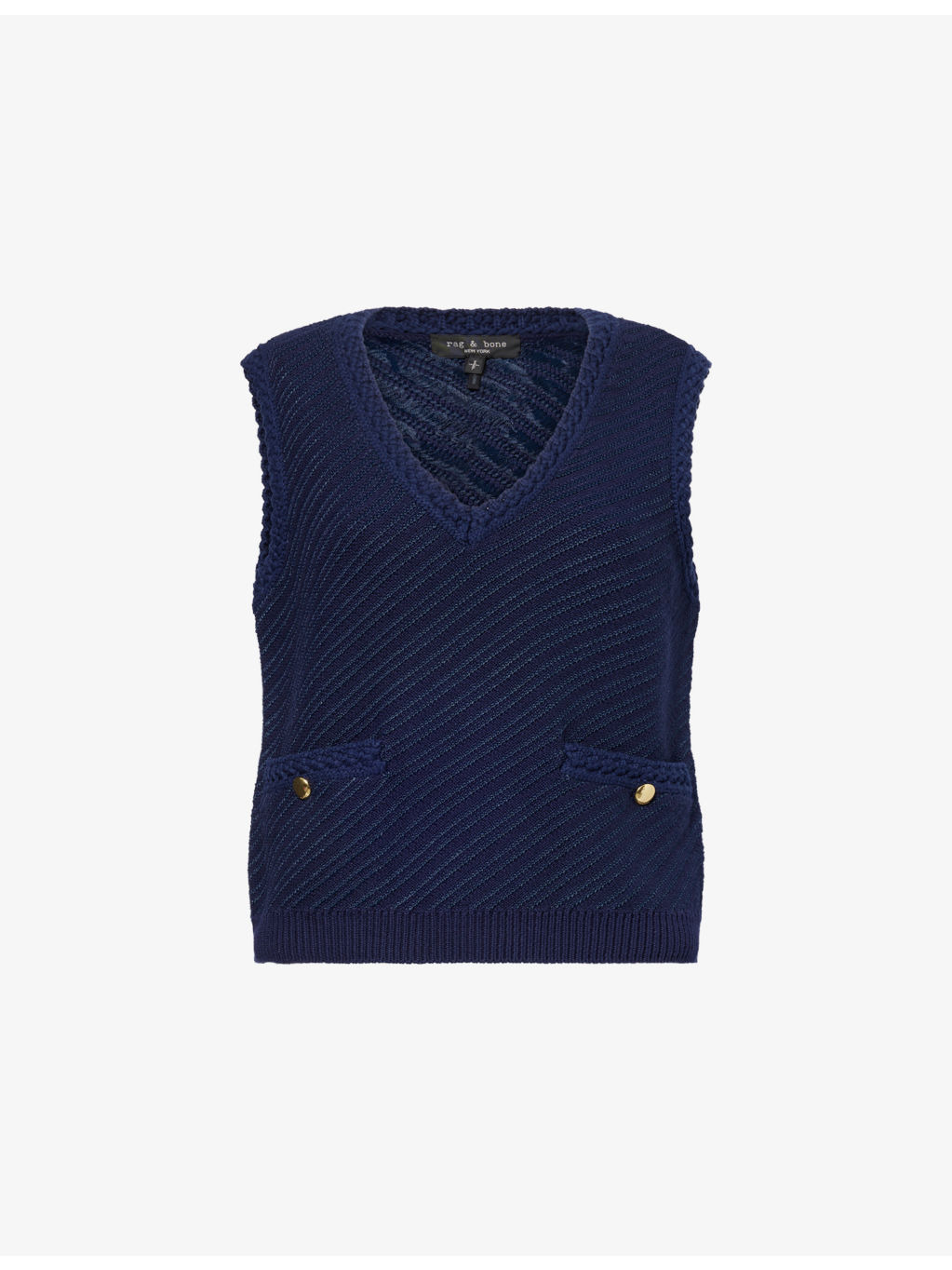 Claire V-Neck Stretch-Cotton Blend Vest - 1