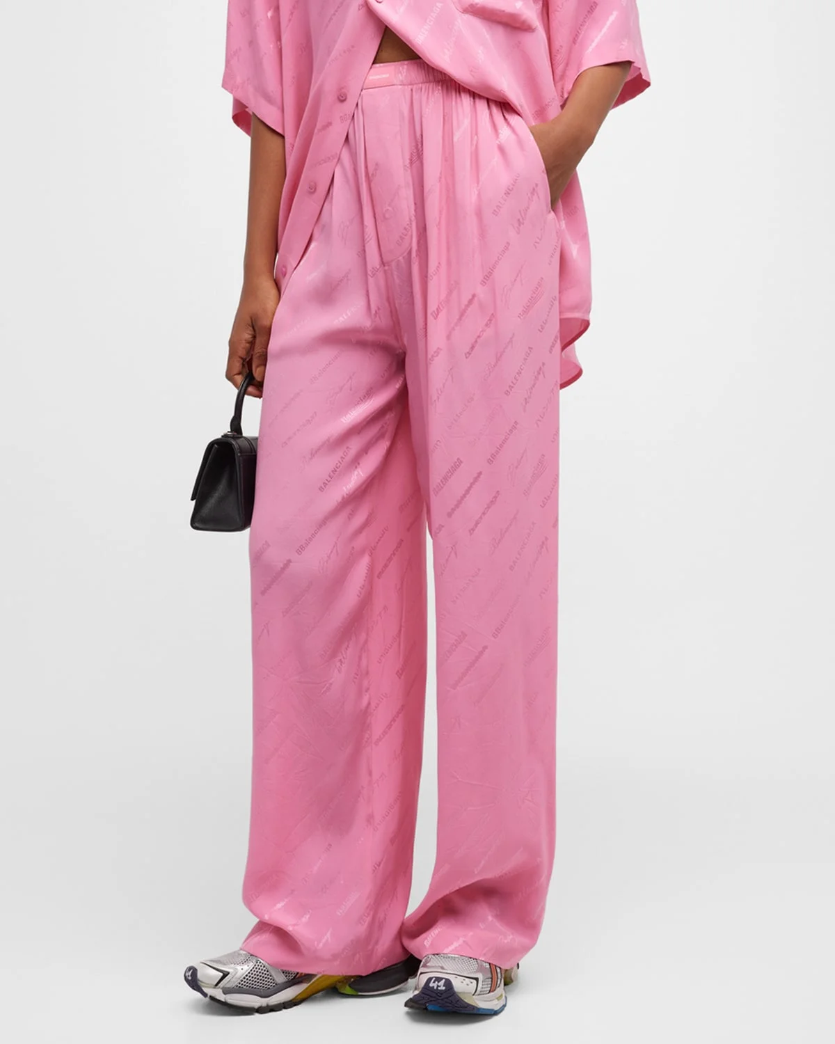 Logo Print Pajama Pants - 1