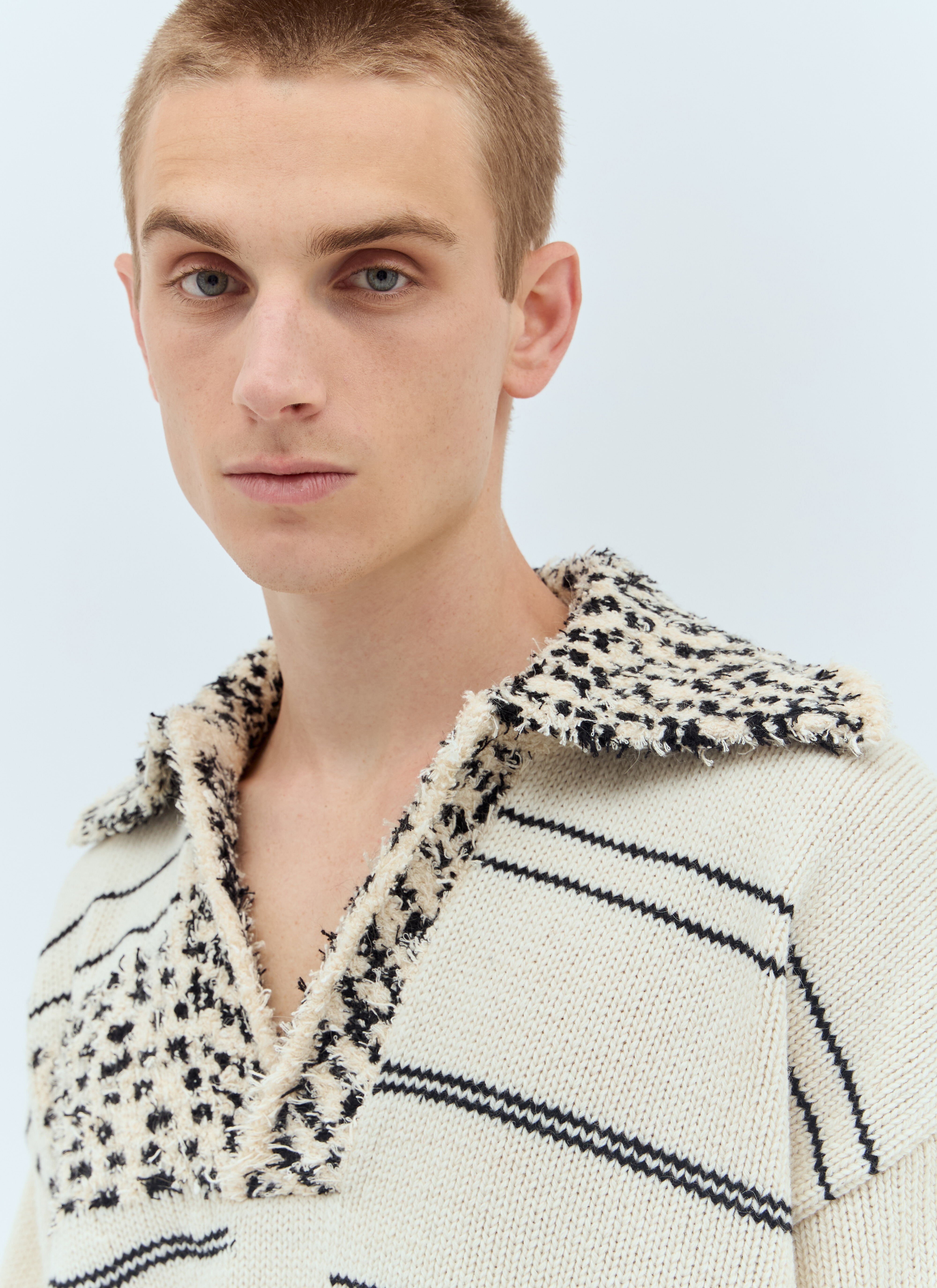 Contrast Pattern Knit Sweater - 3