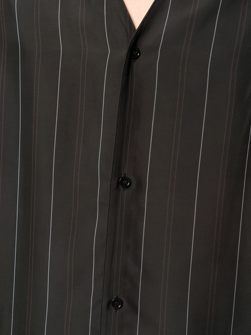 pinstriped V-neck shirt  - 5