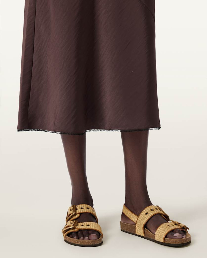 ALLSAINTS STAFFA RAFFIA BUCKLE SANDALS outlook