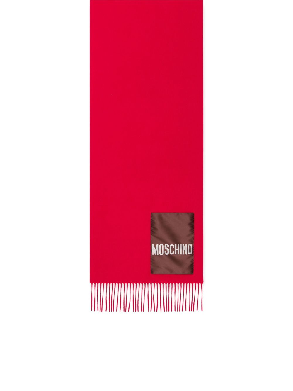 logo-patch fringed scarf - 3
