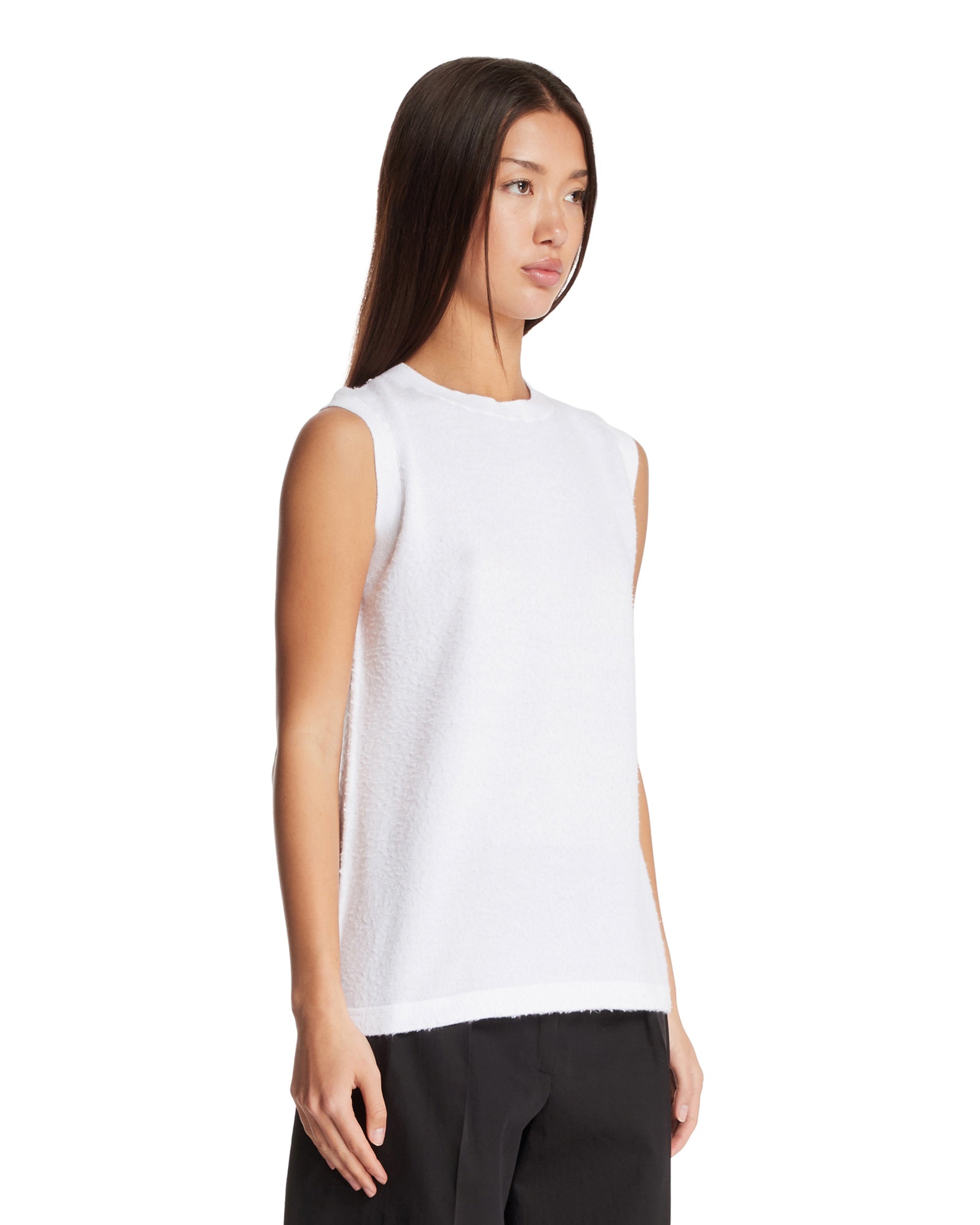White Sleeveless Cotton Top - 4