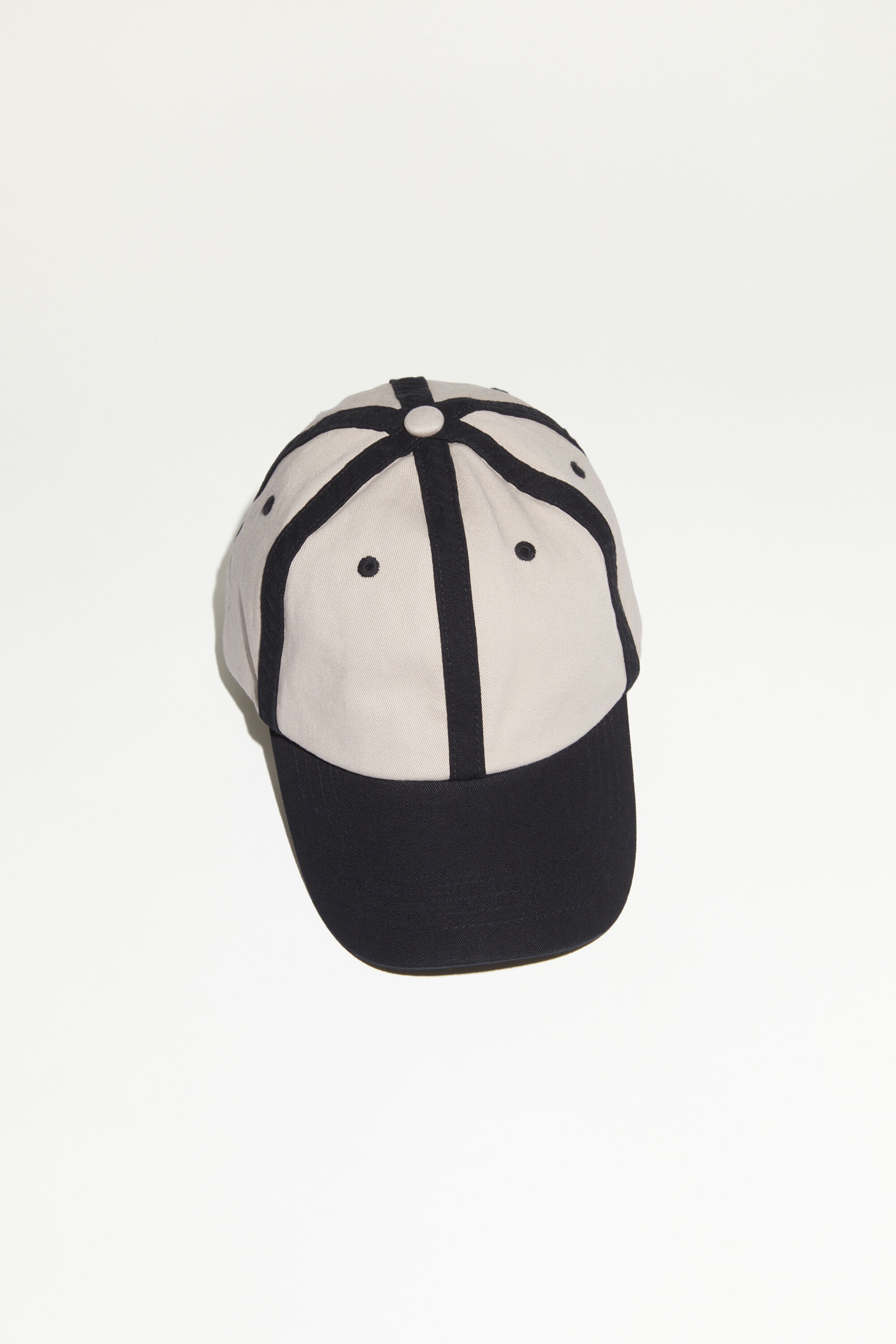 Cotton baseball cap - Black/white - 1