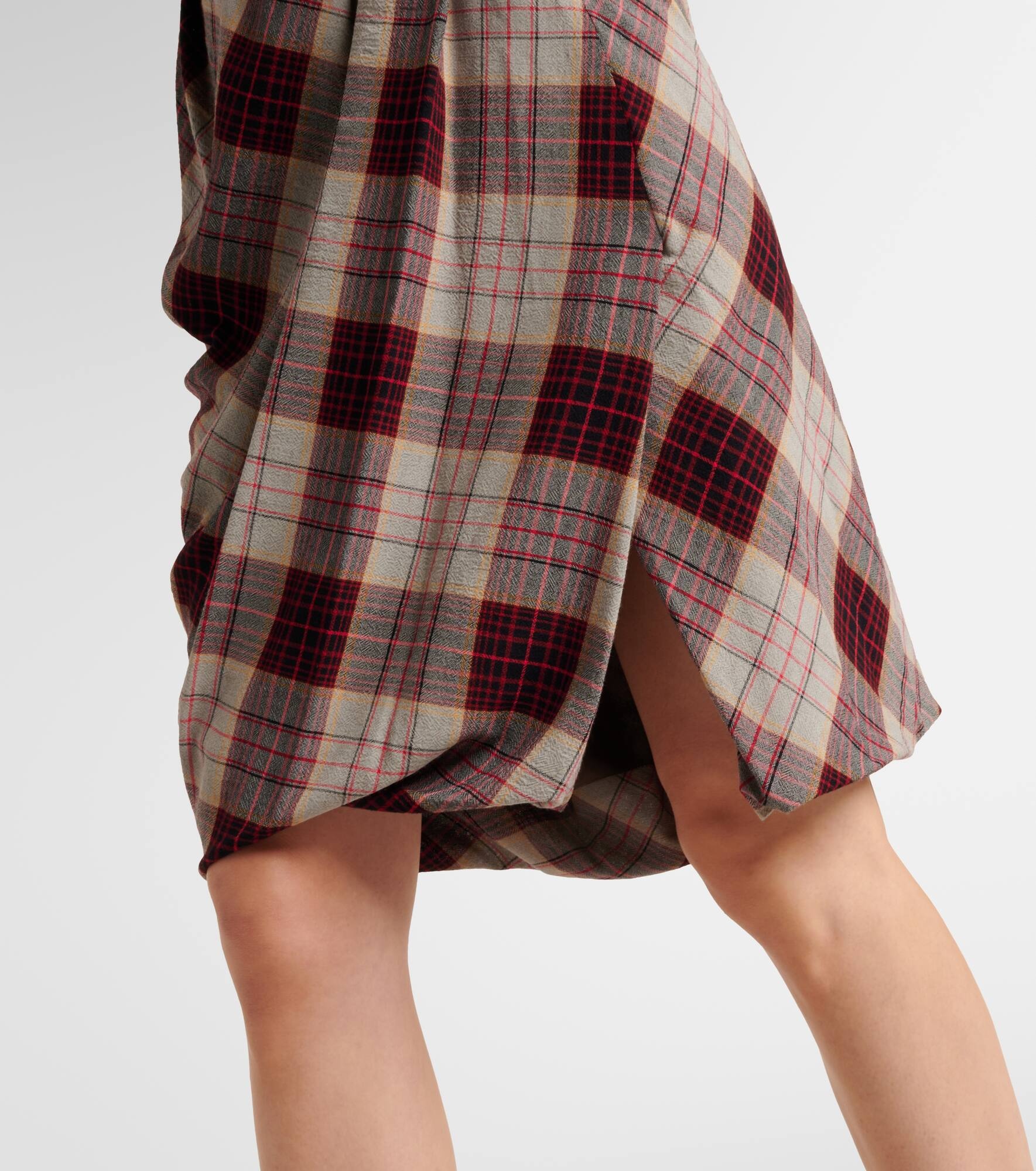 Drunken Drape checked midi skirt - 5
