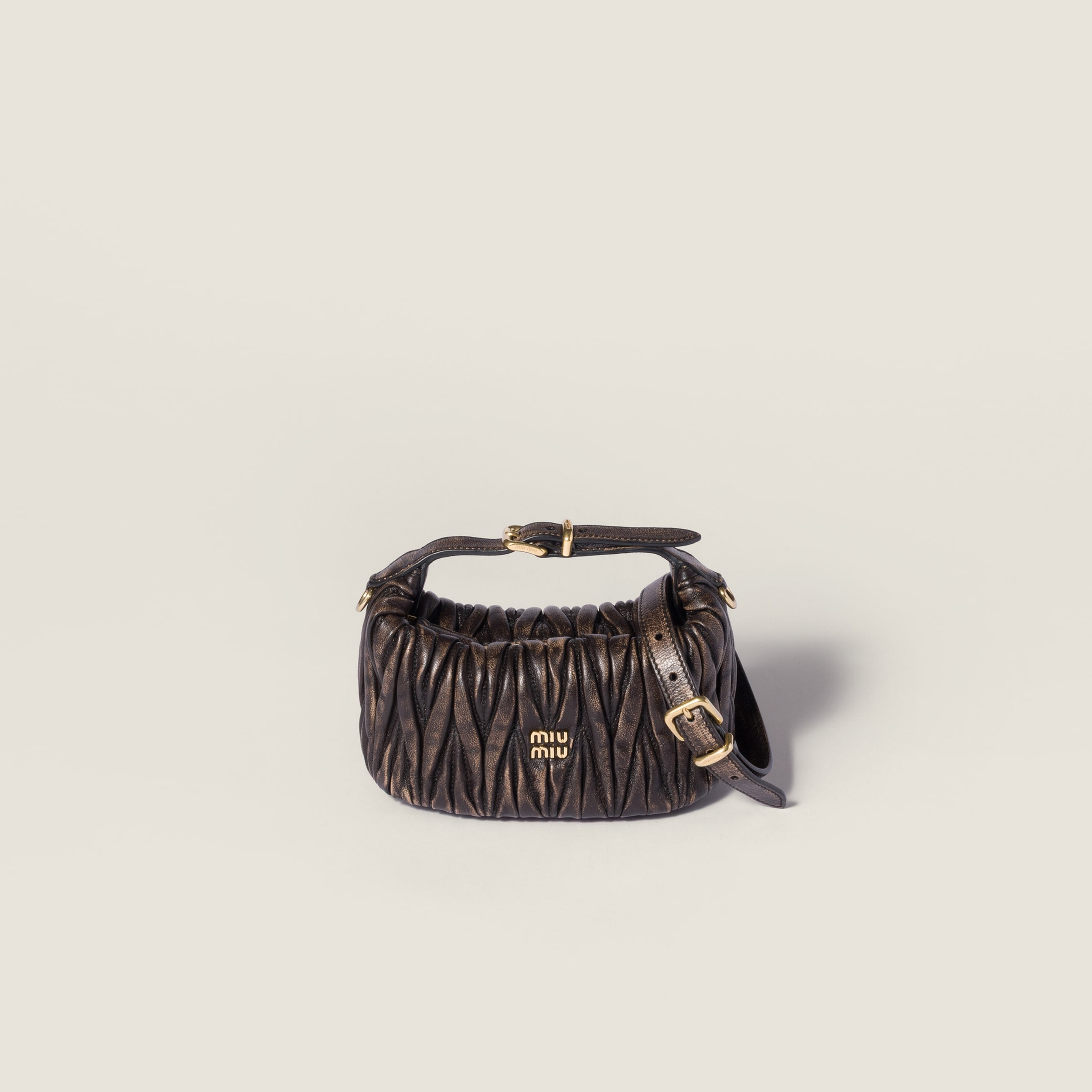 Matelassé nappa leather pouch - 1