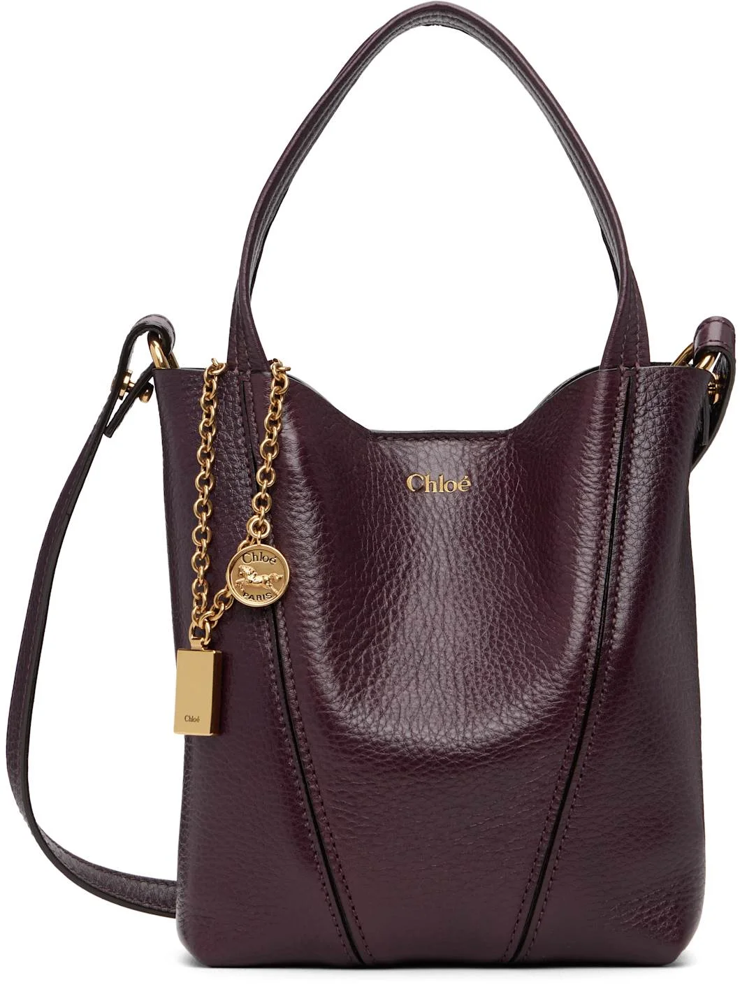 Brown Small 'Chloé' Spin Tote - 1