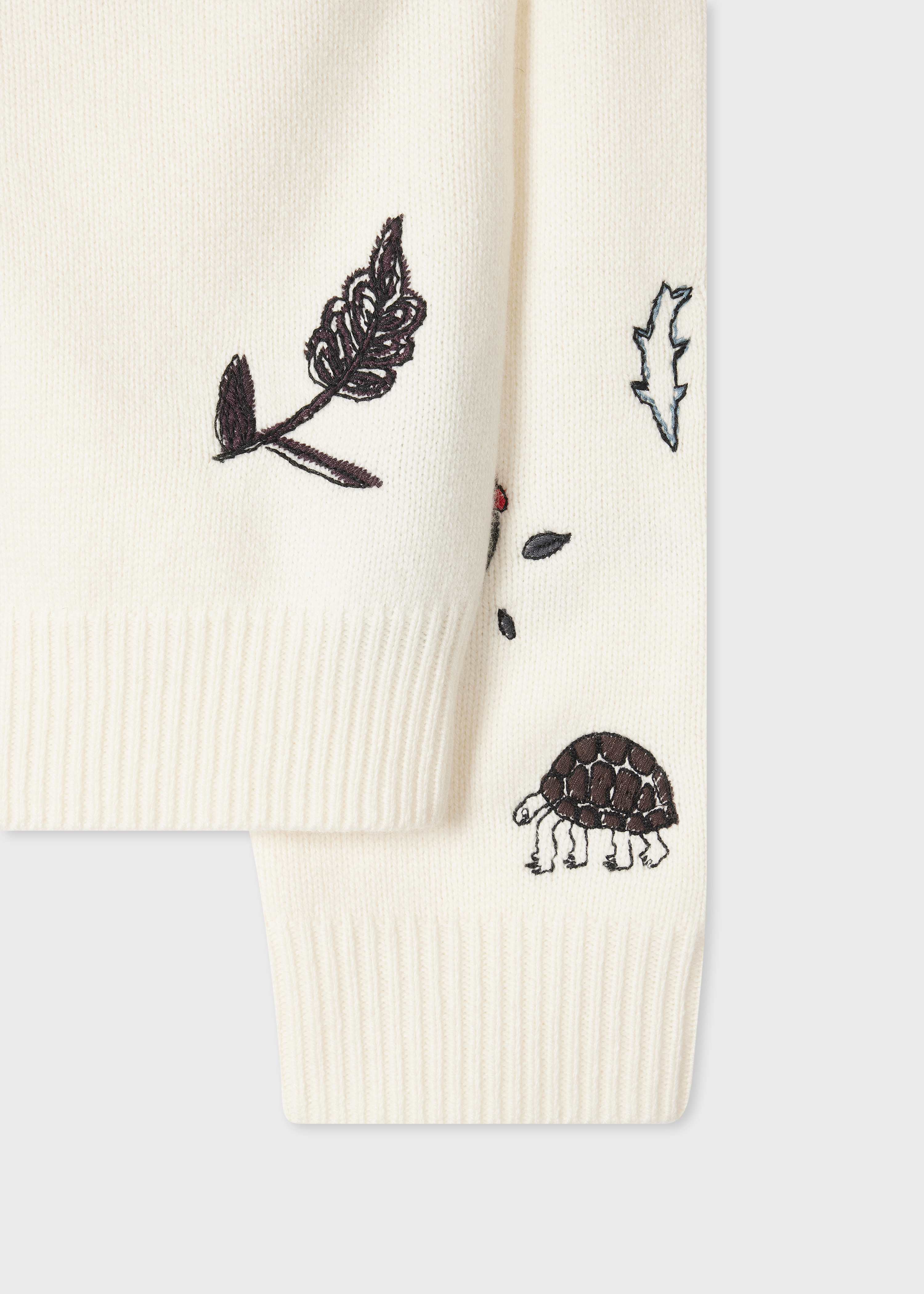 Women's Cream Embroidered 'Little Beasts' Sweater - 2