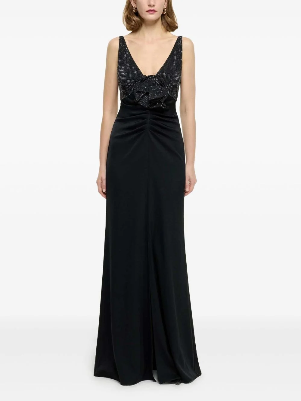 rhinestone-embellished evening gown - 1