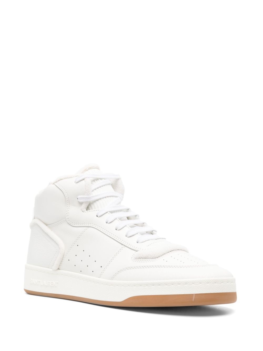 high-top leather sneakers - 2