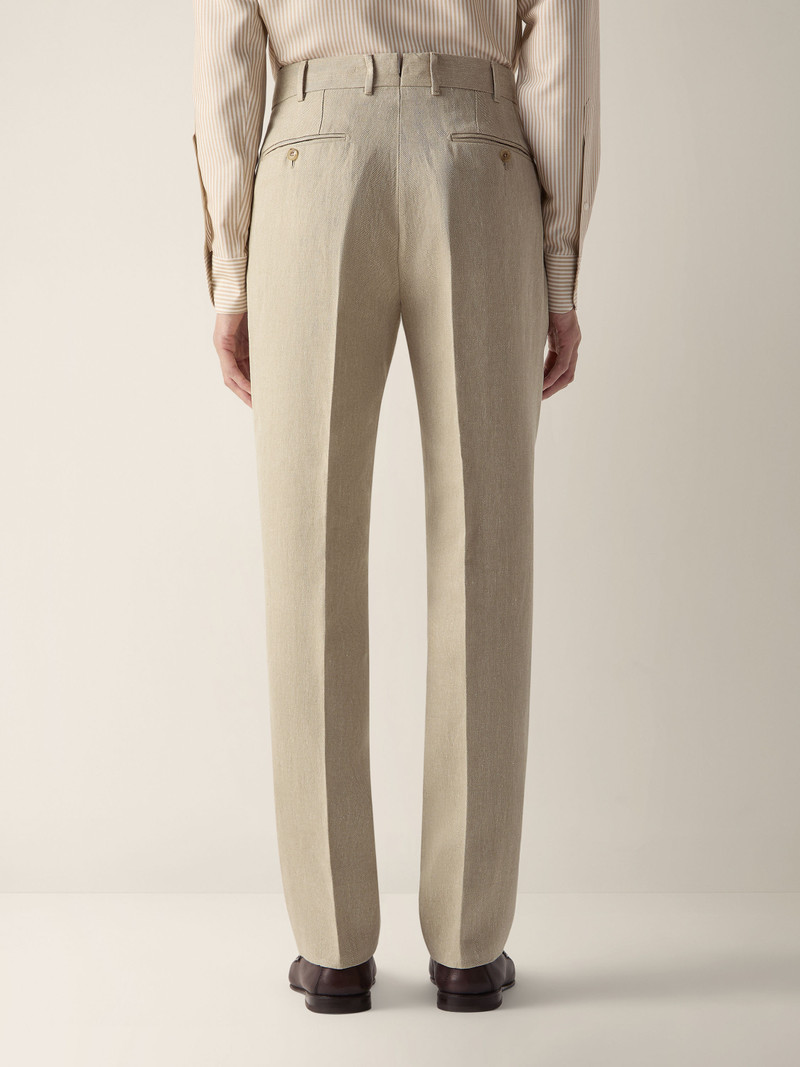 LIGHT TAUPE OASI LINO PANTS 6
