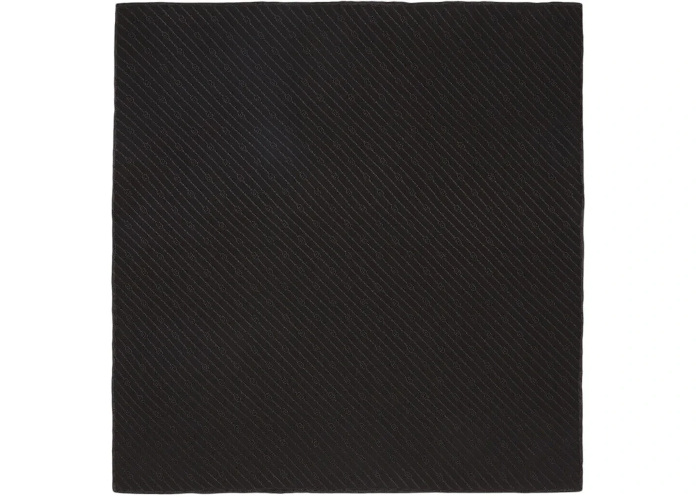 Gucci Interlocking G Silk Pocket Square Black - 1