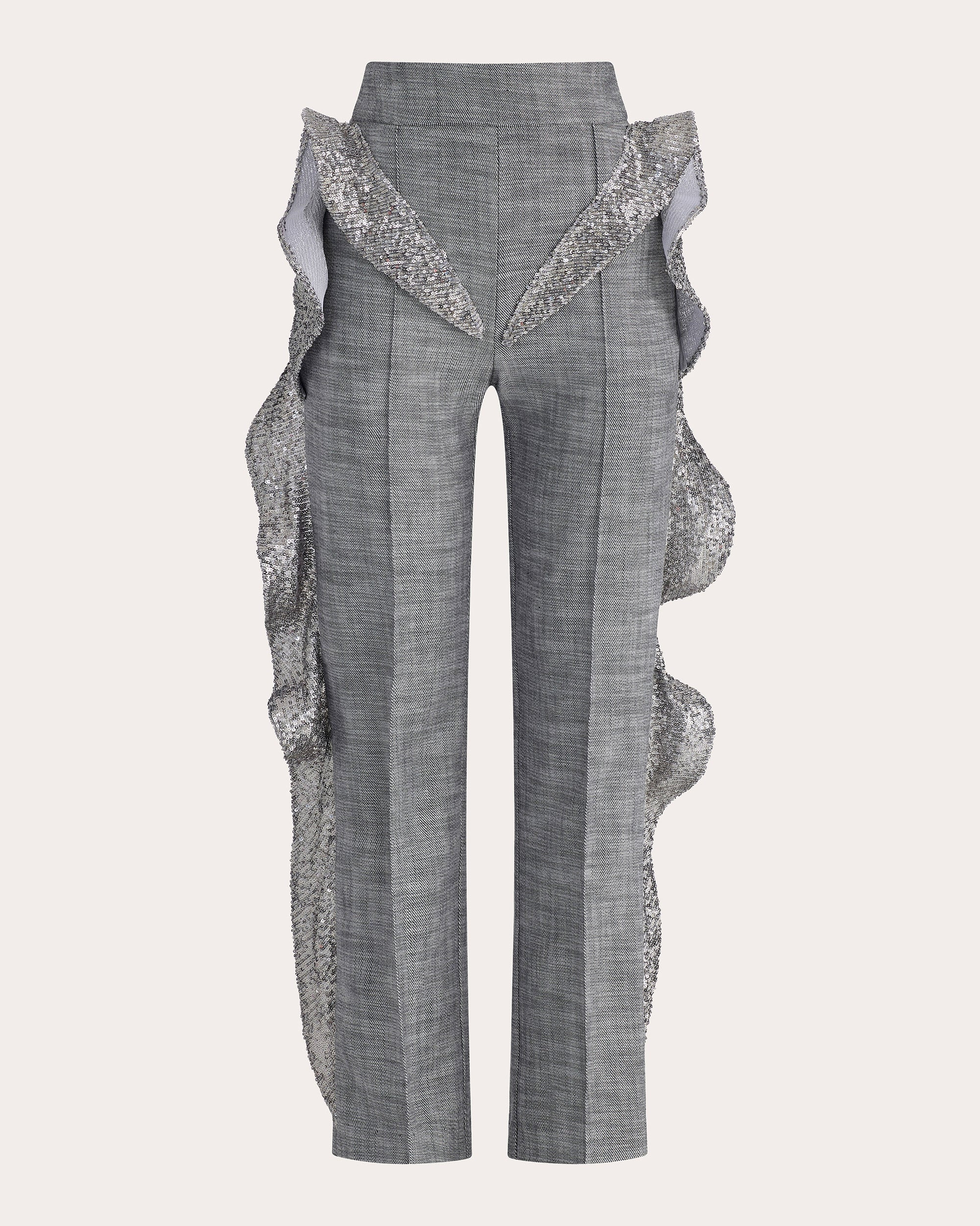 Coincide Sequin Ruffle Cotton Pants - 1
