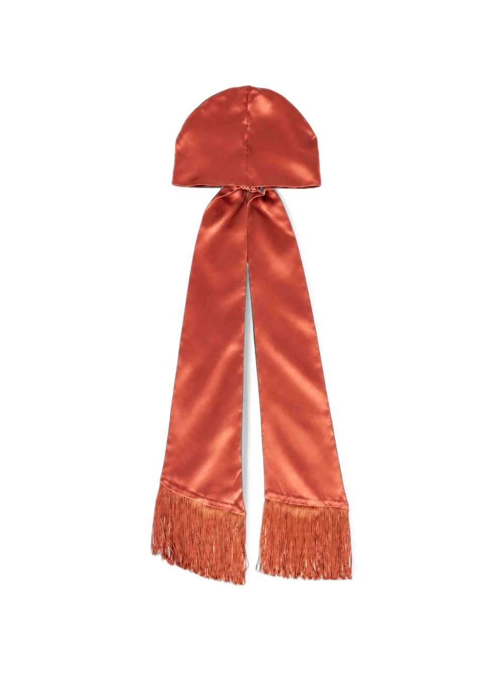 fringed satin-finish head scarf - 1