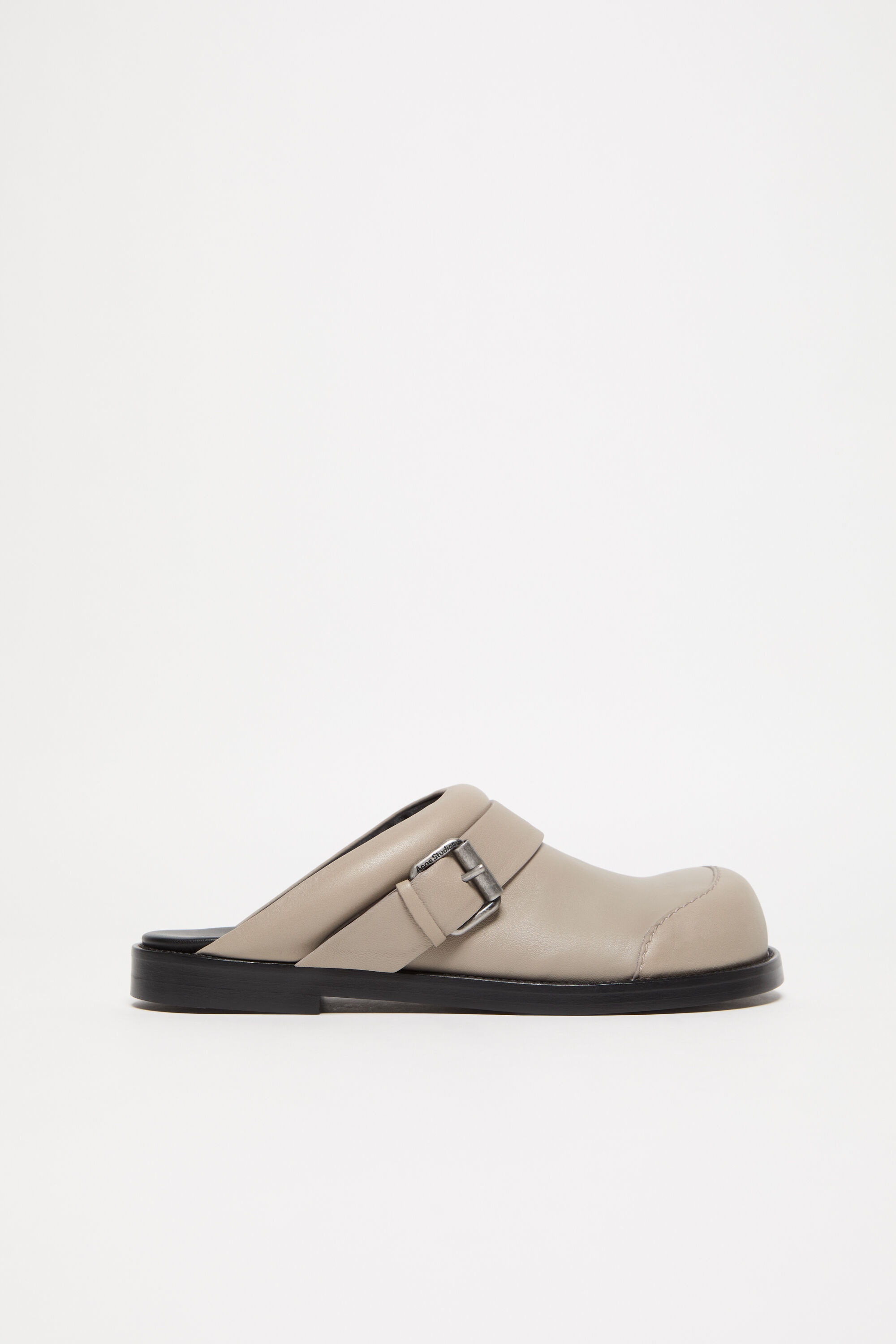 Leather buckle shoes - Taupe beige - 1