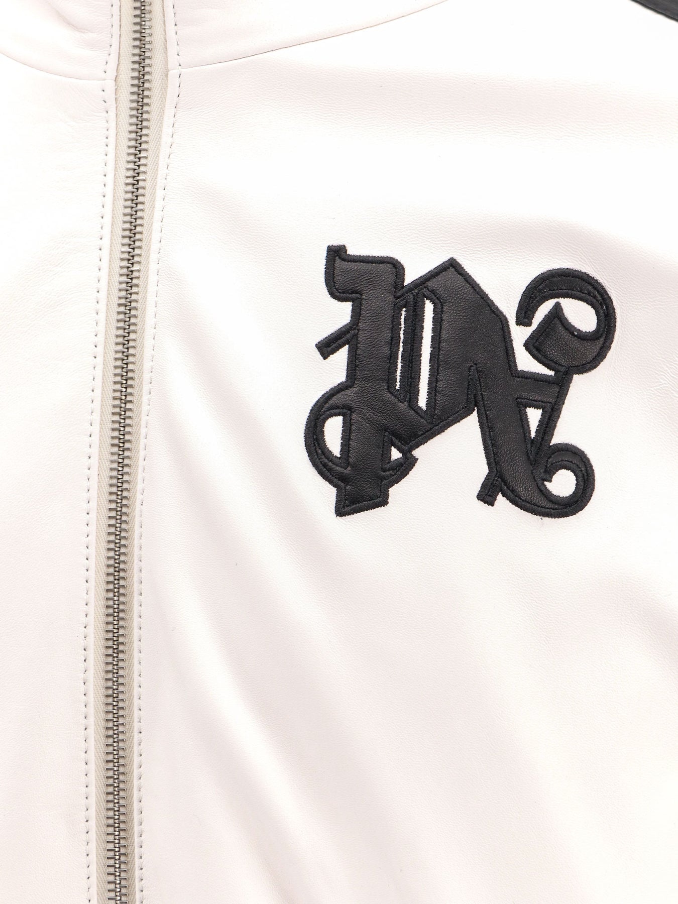 Leather jacket with Monogram patch - 3