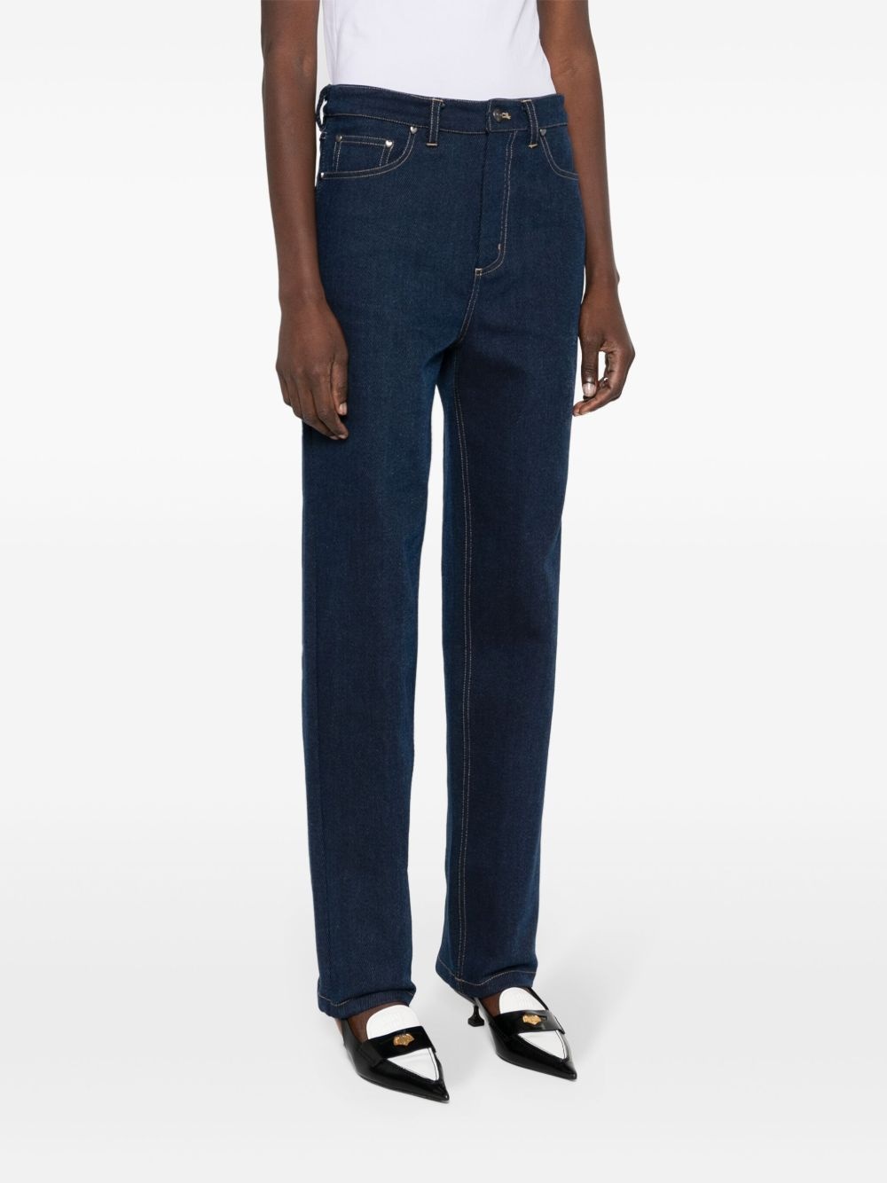 straight-leg cotton-blend jeans - 3