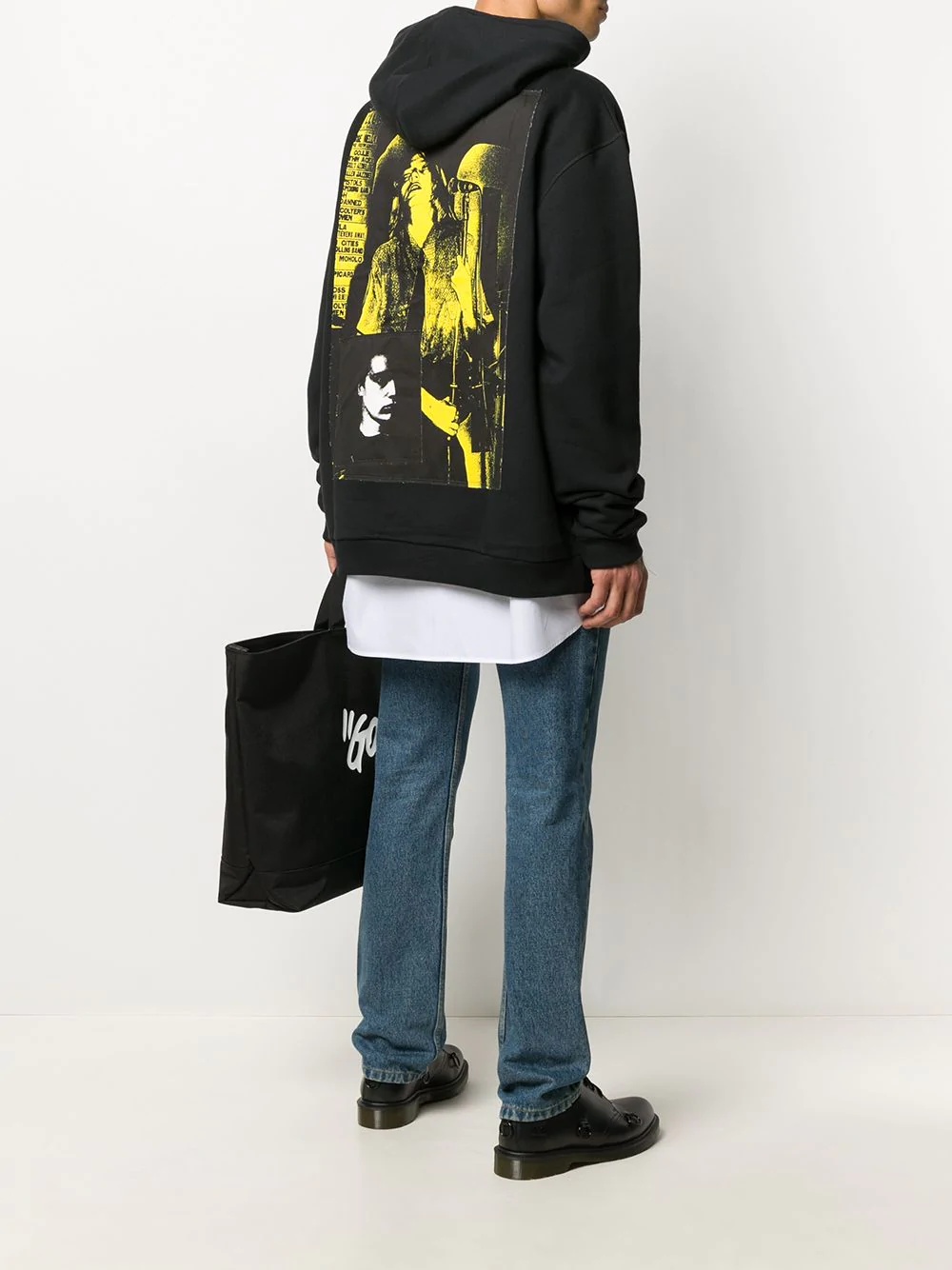 patchwork panel print hoodie - 2