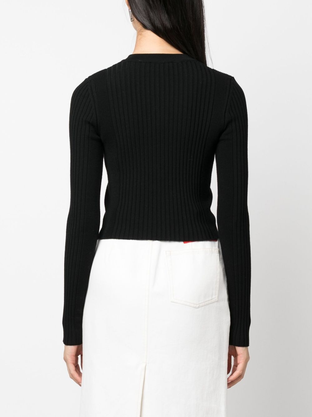 ribbed wool-blend cardigan - 4