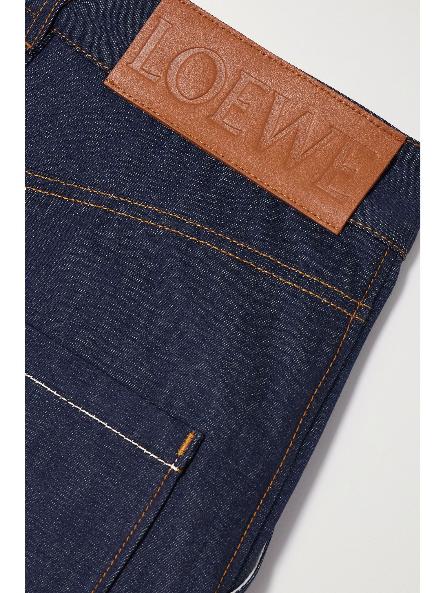 Anagram cutout high-rise straight-leg jeans Blue - 6