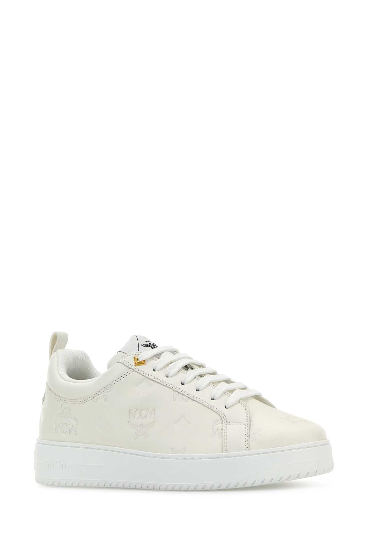 Mcm Women White Leather New Terrain Sneakers - 2