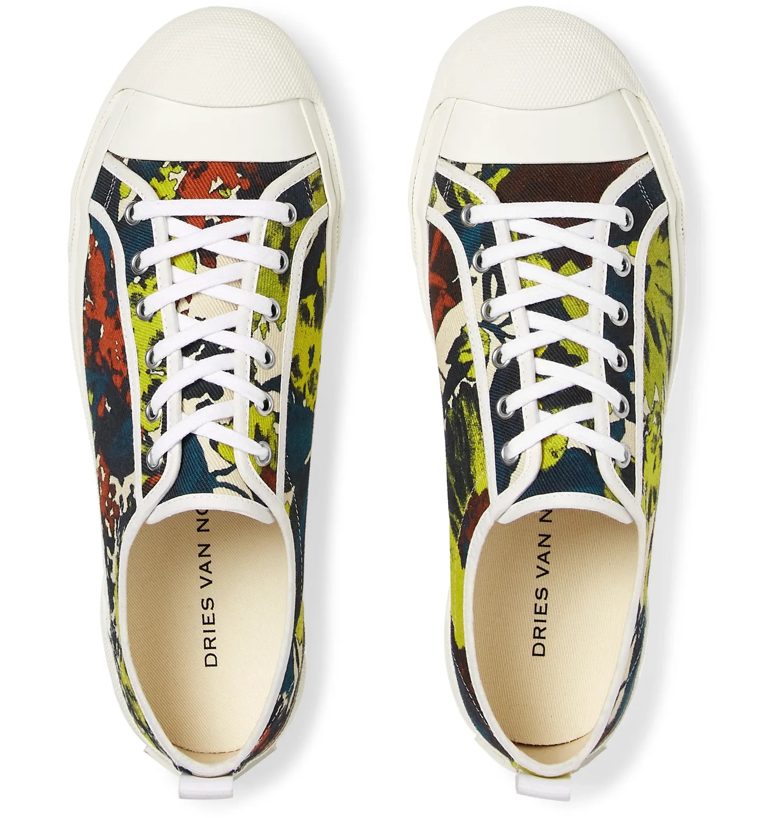 Rubber-Trimmed Floral-Print Canvas Sneakers - 8