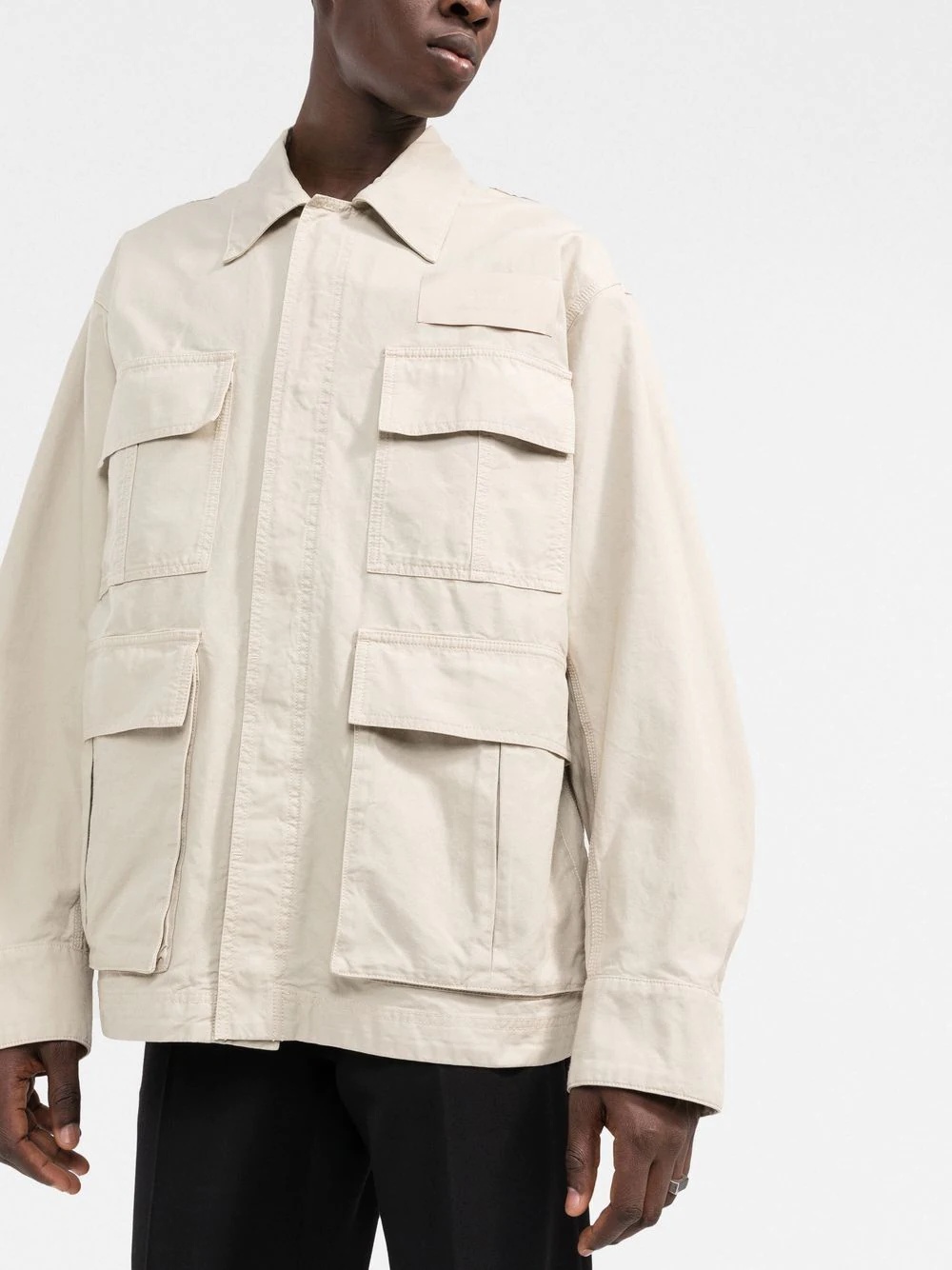 cargo-pockets shirt jacket - 3