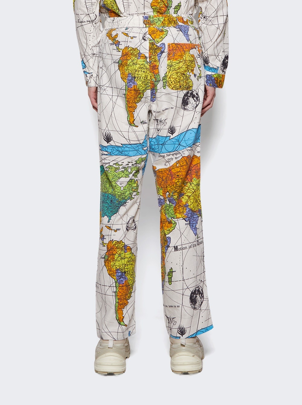 X DR WOO Pajama World Map Pants White - 5