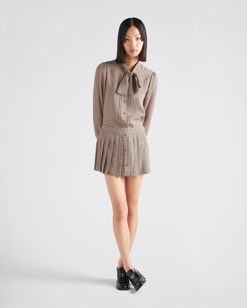 Prada Printed crepe de chine miniskirt outlook