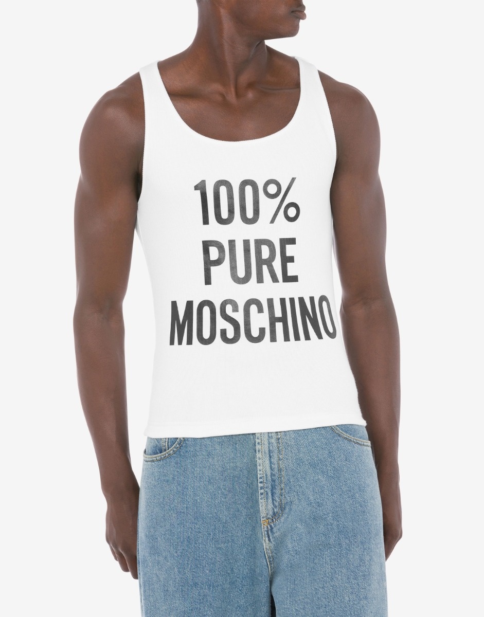 100% PURE MOSCHINO STRETCH COTTON TANK TOP - 7