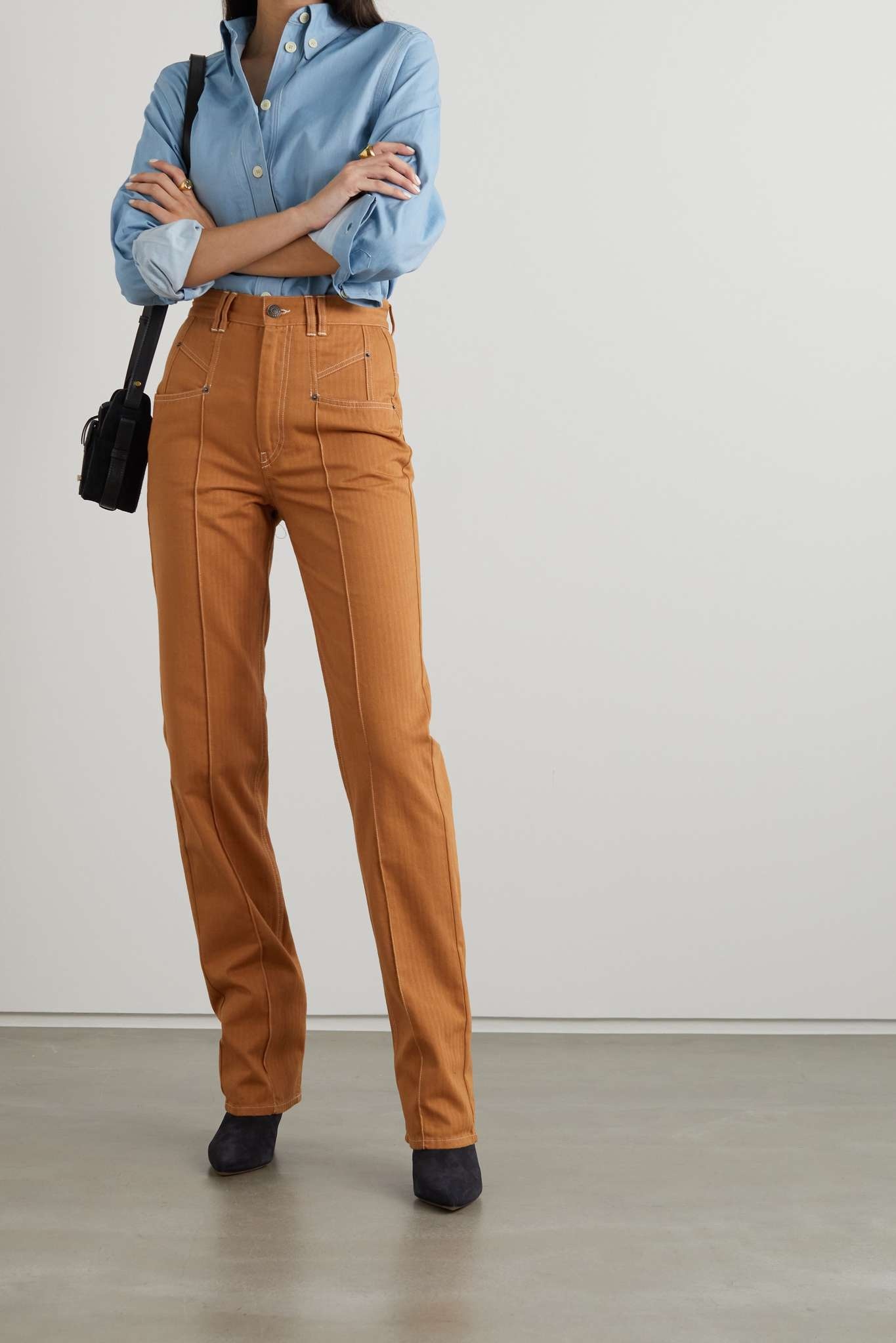 Lirokae herringbone cotton slim-leg pants - 2