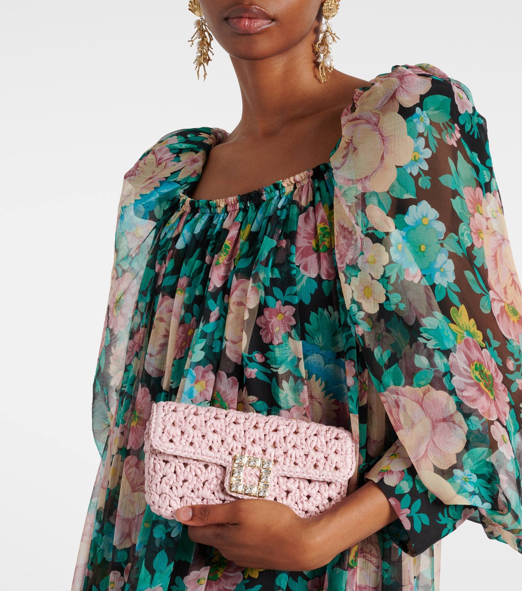 Jeu De Fille embellished raffia clutch - 2