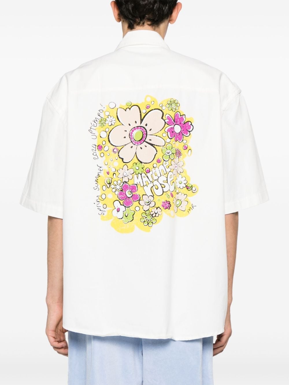 logo-print cotton shirt - 4