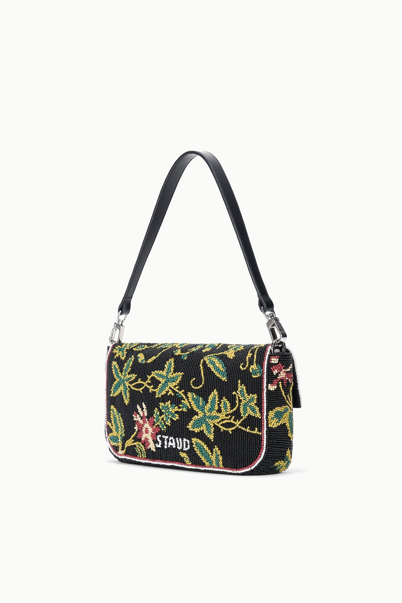 STAUD TIMMY CONVERTIBLE SHOULDER BAG BLACK FLORAL 3